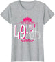I Am 49 Plus 1 Middle Finger Pink Crown Women 50th Birthday