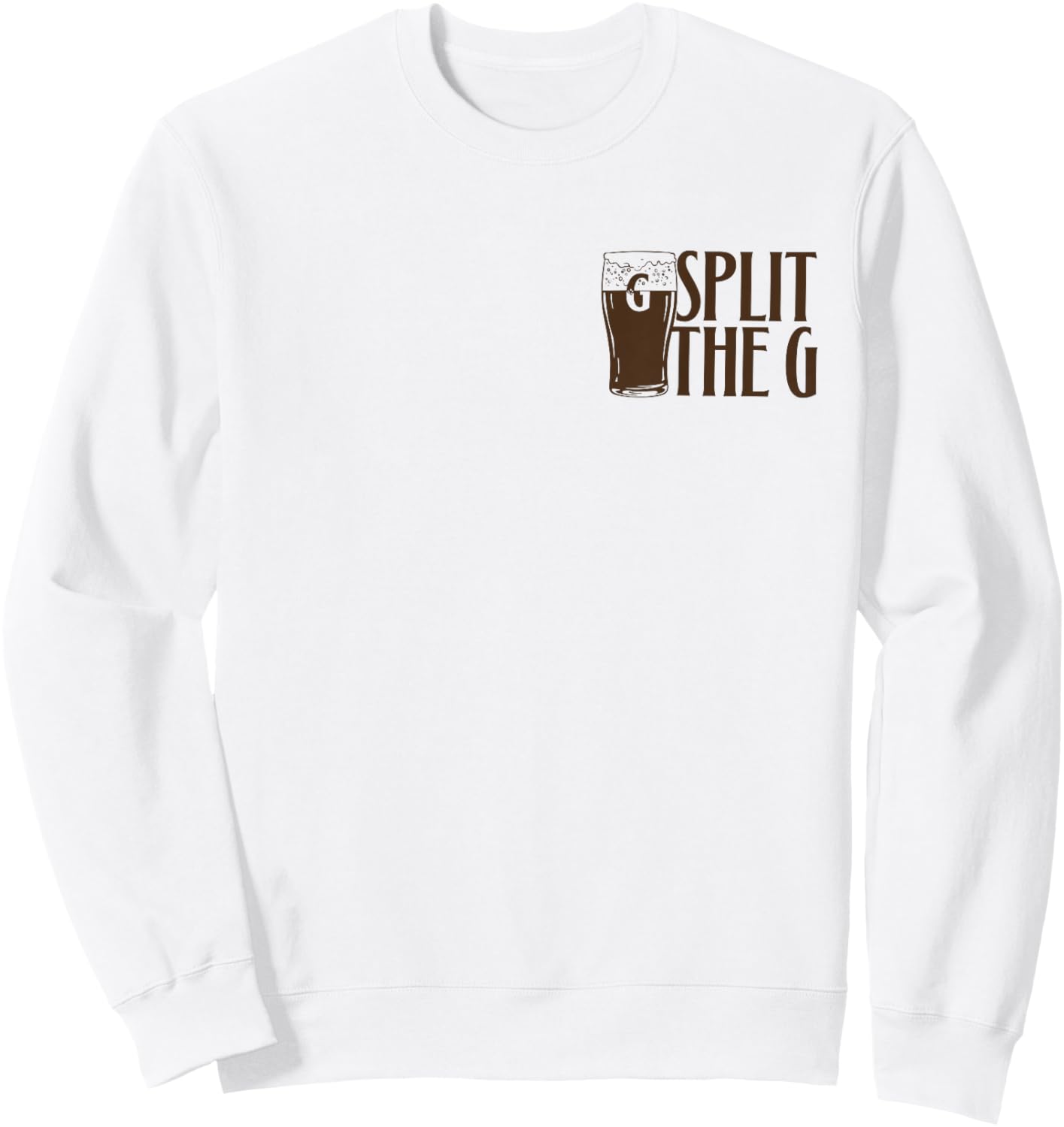 St. Patrick's Day Beer Split The G Bird Sweatshirt - Sweatshirt | White