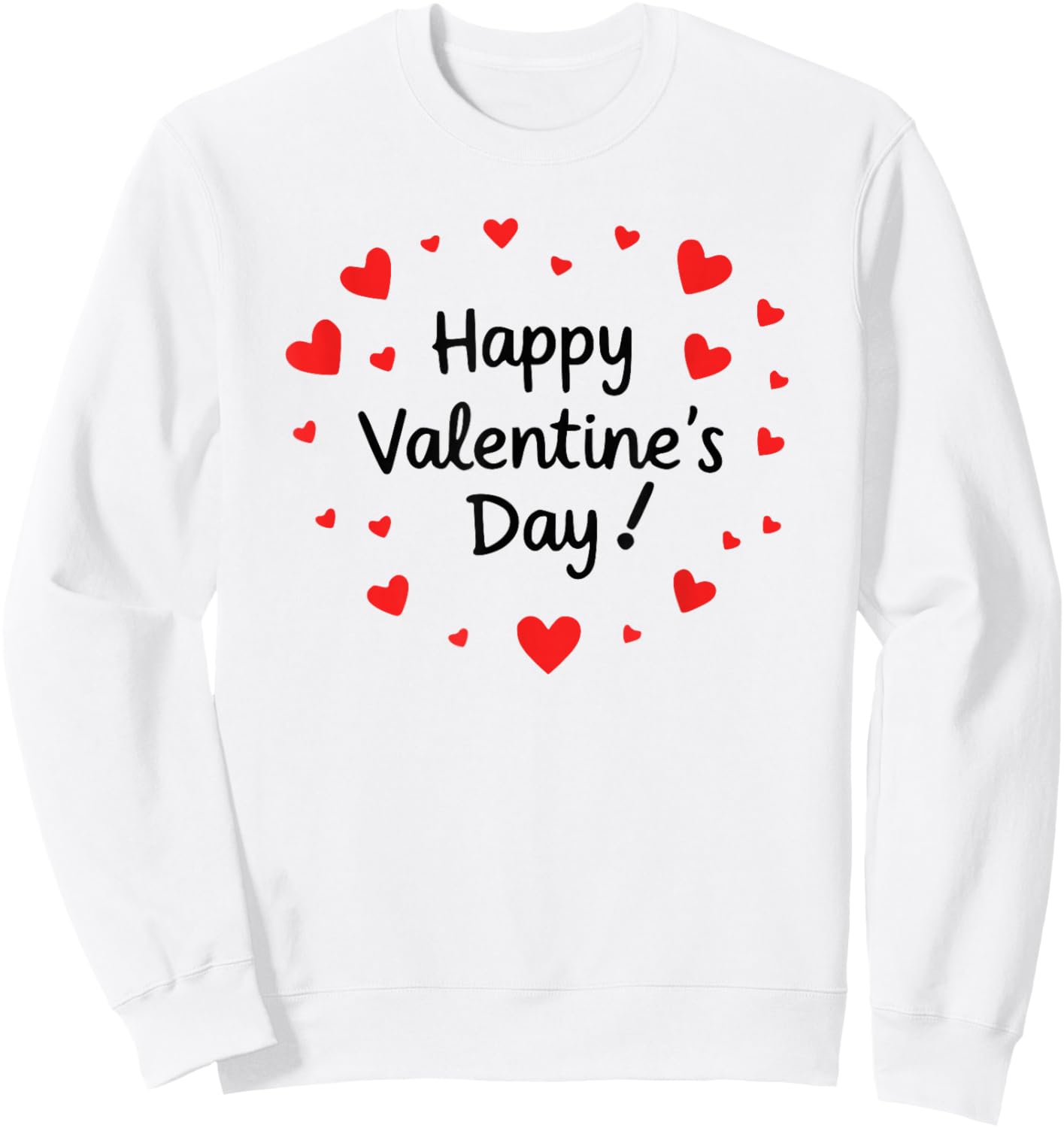 Simple Text and Hearts Valentine's Day Sweatshirt - Sweatshirt | White