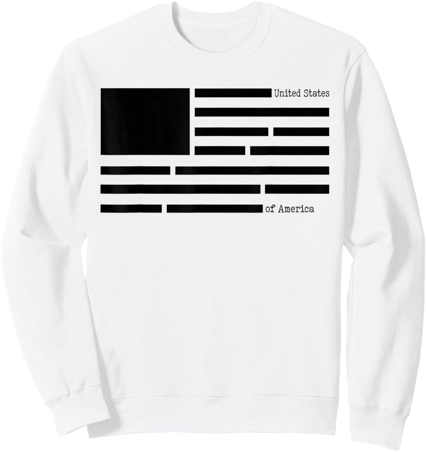 United States of America Document Censored File USA Flag Sweatshirt - Sweatshirt | White