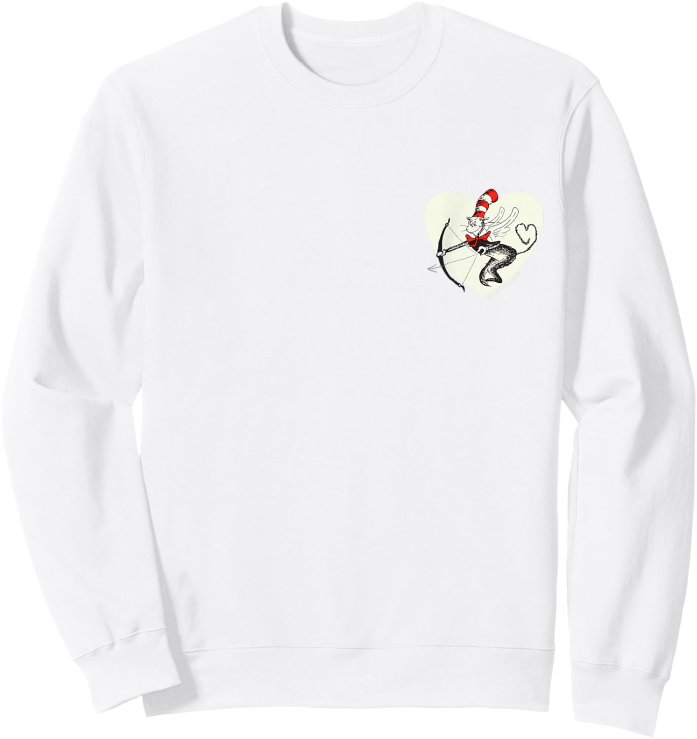 Dr. Seuss Cat in The Hat Love Officially Licensed Sweatshirt - Sweatshirt | White