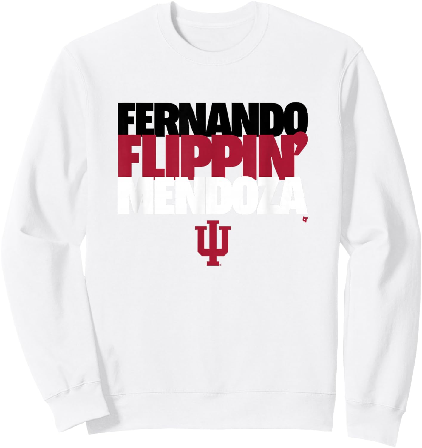 Fernando Flippin' Mendoza - Indiana Hoosiers Football Sweatshirt - Sweatshirt | White