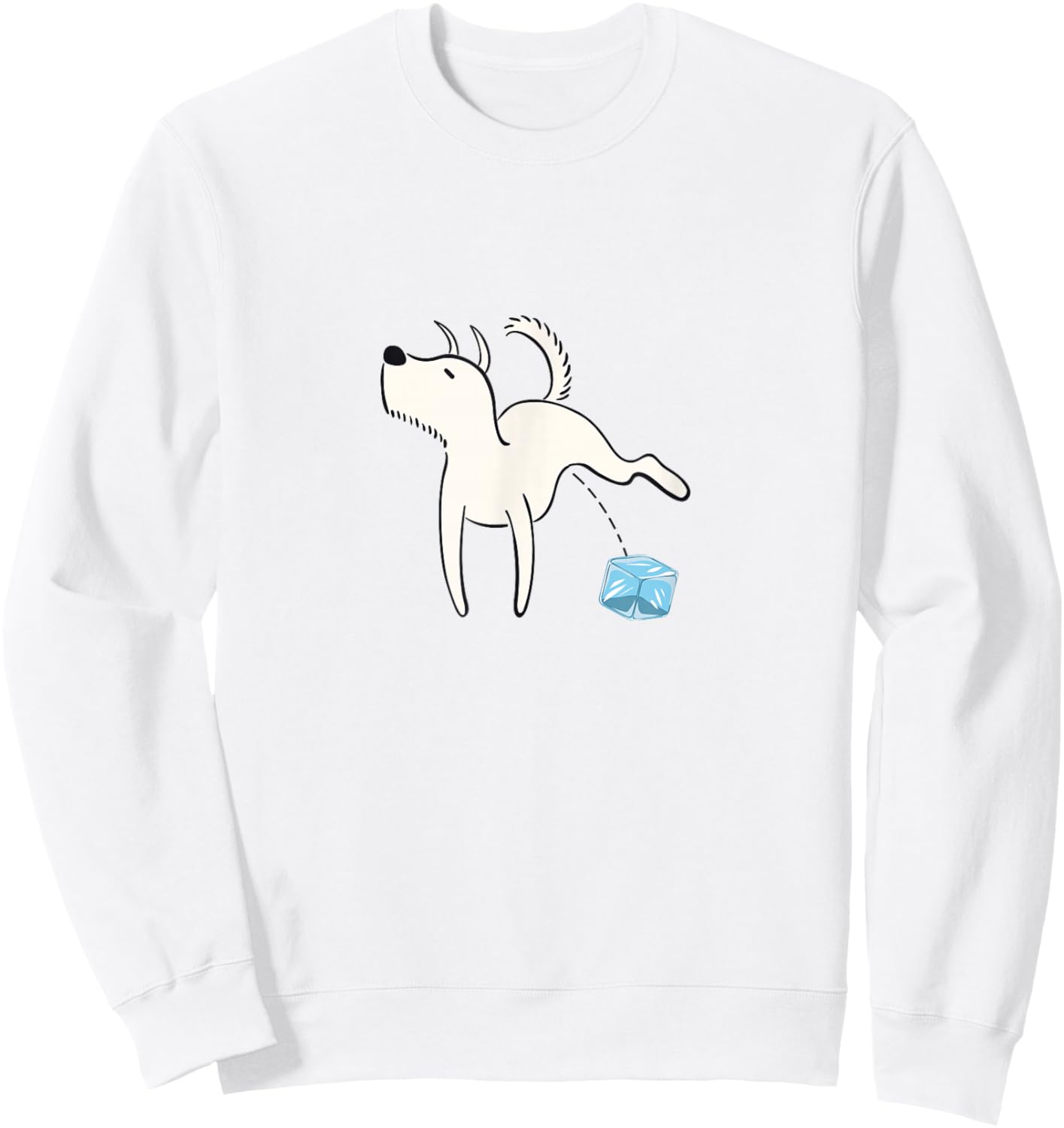 Anti Ice Funny Dog Ice Cube Sweatshirt - Sweatshirt | White