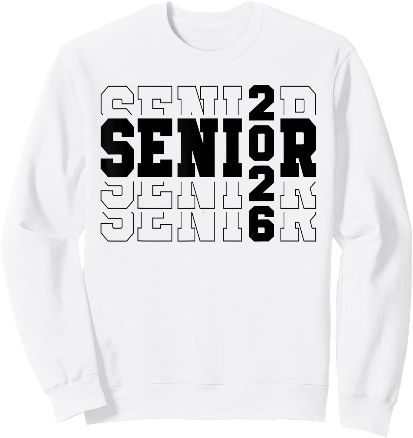 Senior Class of 2026 Varsity Text Graduation Sweatshirt - Sweatshirt | White