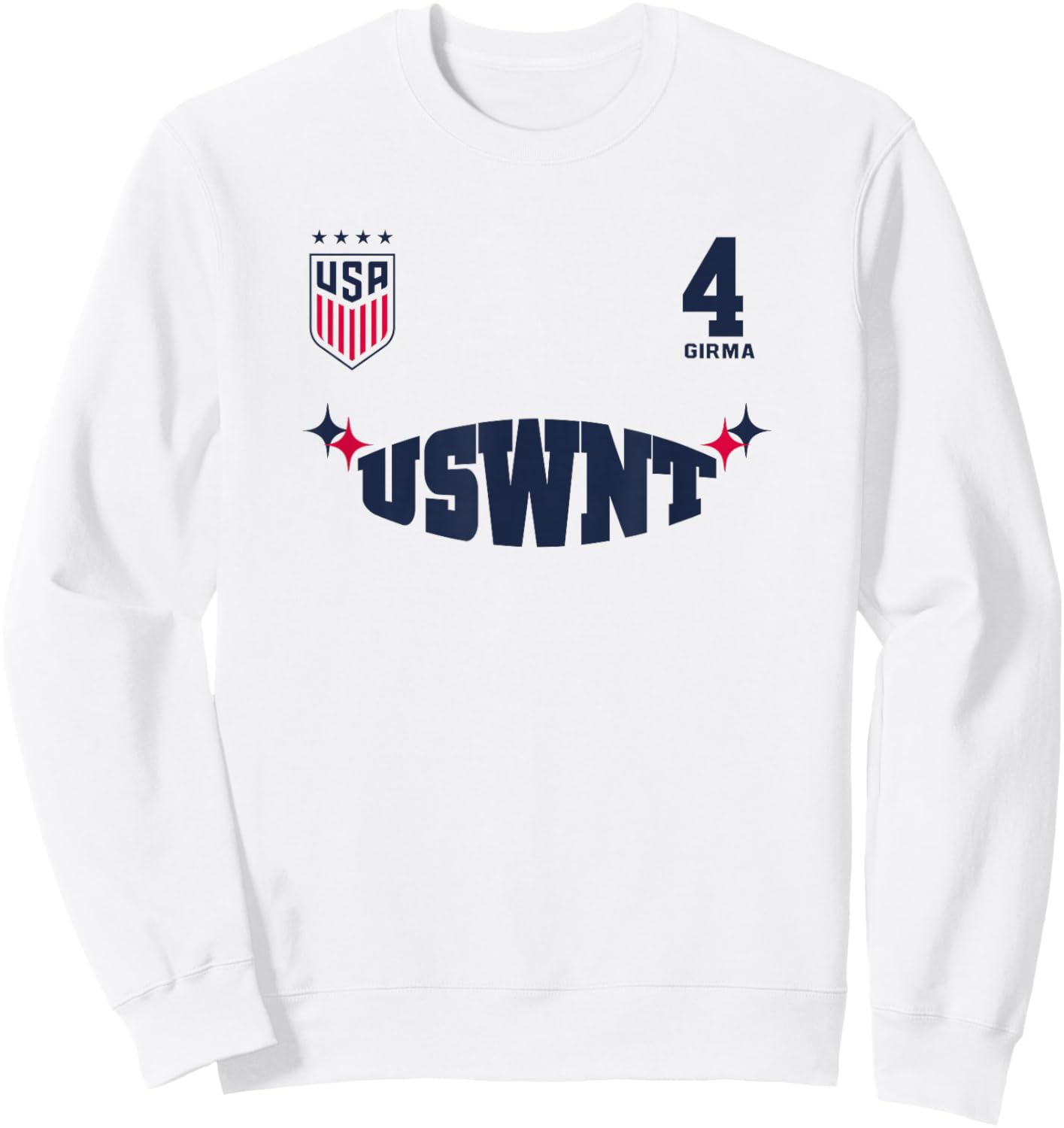 Naomi Girma 12 White USWNT Officially Licensed Sweatshirt - Sweatshirt | White