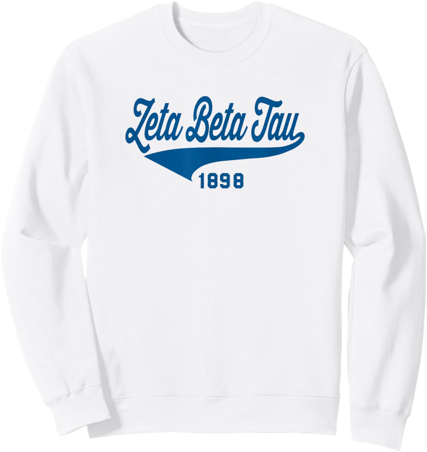 Licensed Zeta Beta Tau Navy Retro Script Sweatshirt - Sweatshirt | White
