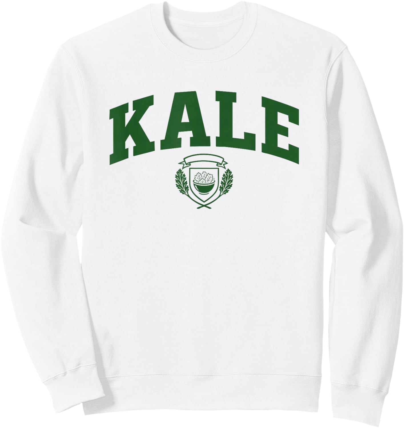 Funny Collegiate Kale Sweatshirt - Sweatshirt | White