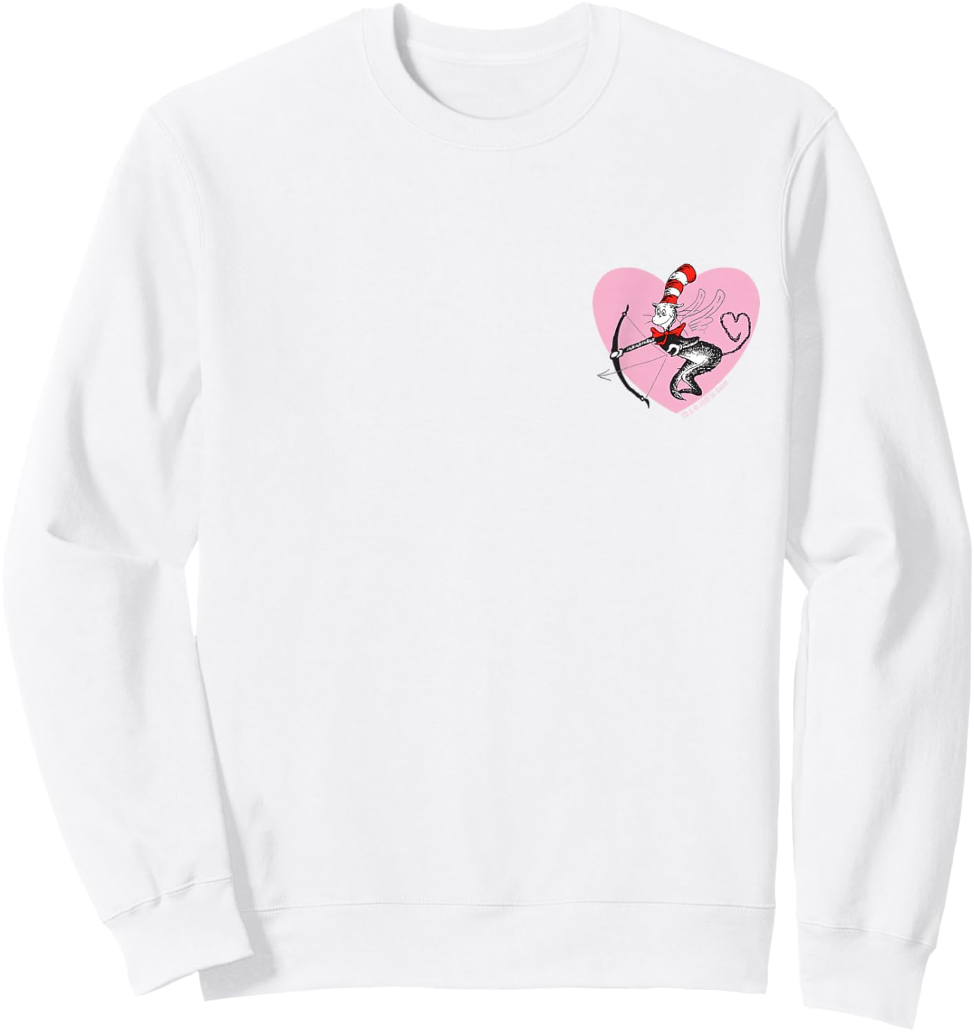 Dr. Seuss Cat in The Hat Love Officially Licensed Sweatshirt - Sweatshirt | White