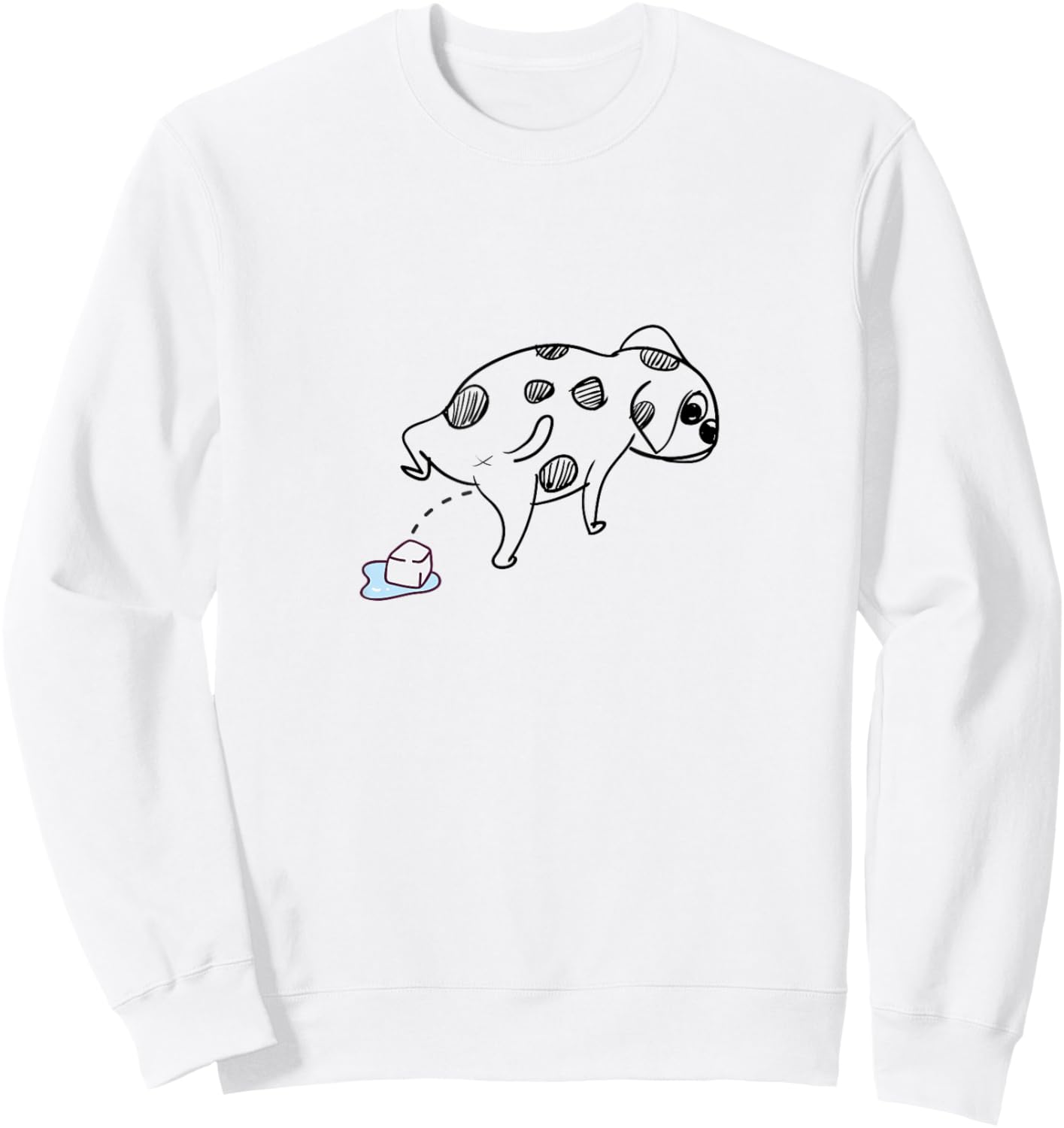 Anti Ice Funny Dog Ice Cube Sweatshirt - Sweatshirt | White