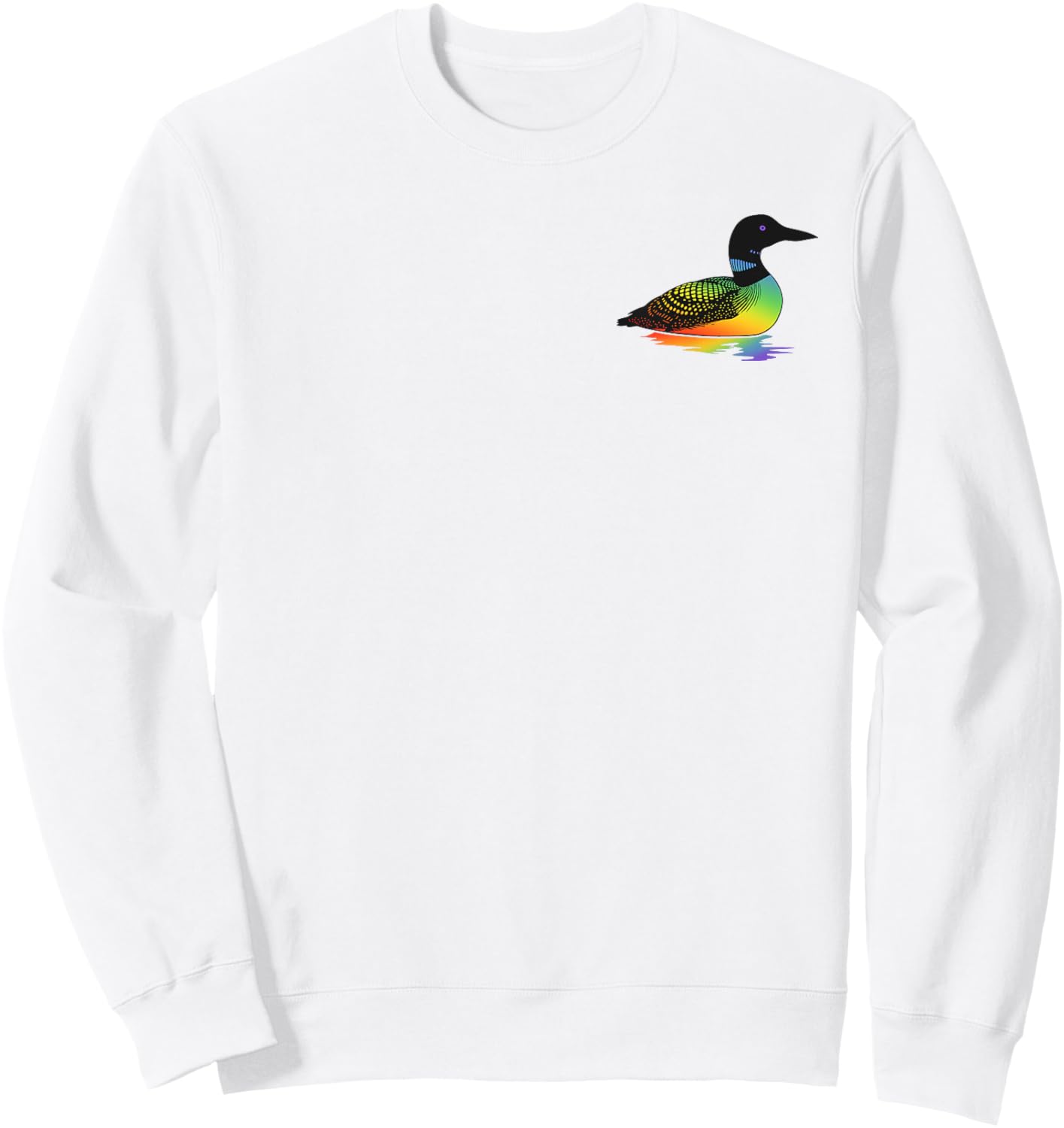 Trendy Apparel Rainbow Common Loon Sweatshirt - Sweatshirt | White