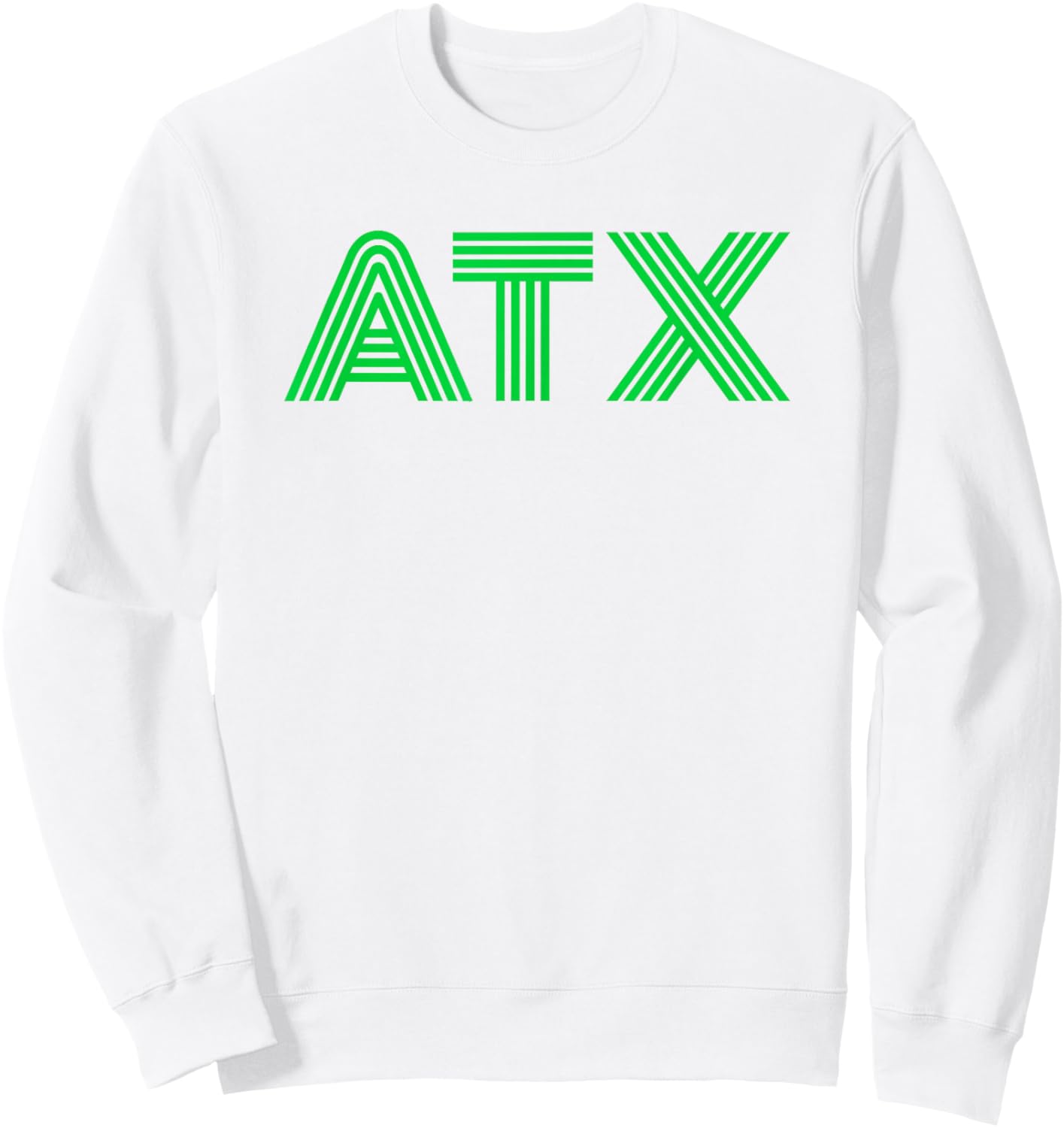 ATX/Austin TX Retro Design in Green Sweatshirt - Sweatshirt | White