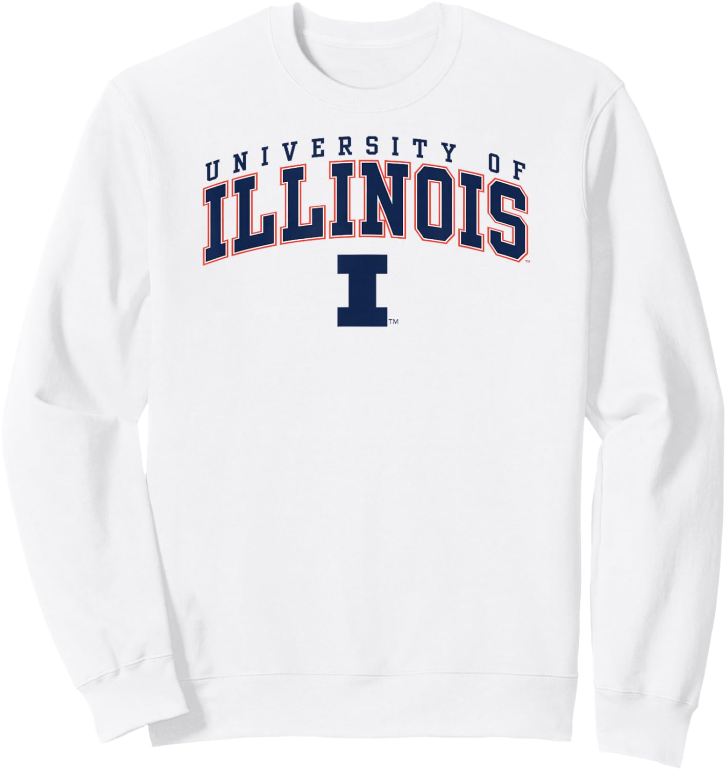 Illinois Fighting Illini Arch Over Gray Officially Licensed Sweatshirt - Sweatshirt | White