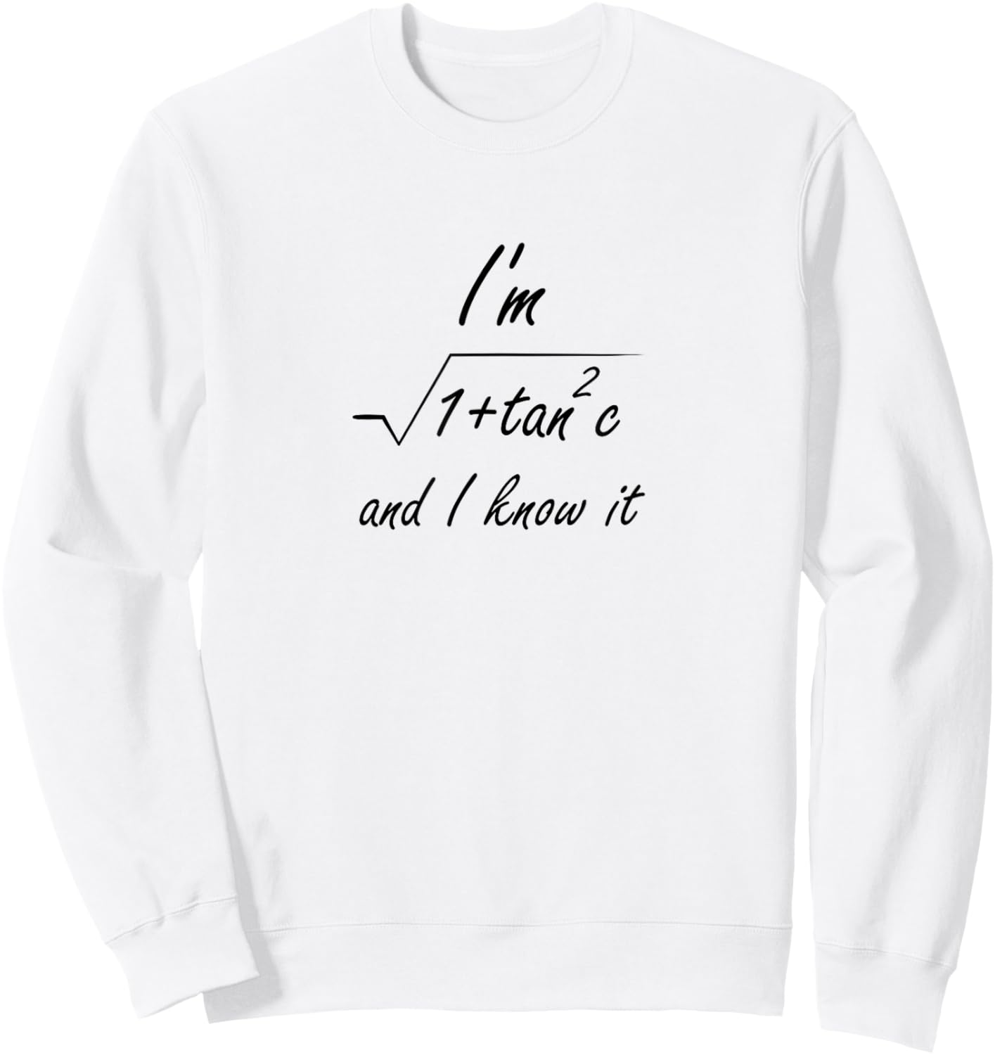I'm Sec(c) and I Know It | Funny Nerdy Naughty Maths Science Sweatshirt - Sweatshirt | White