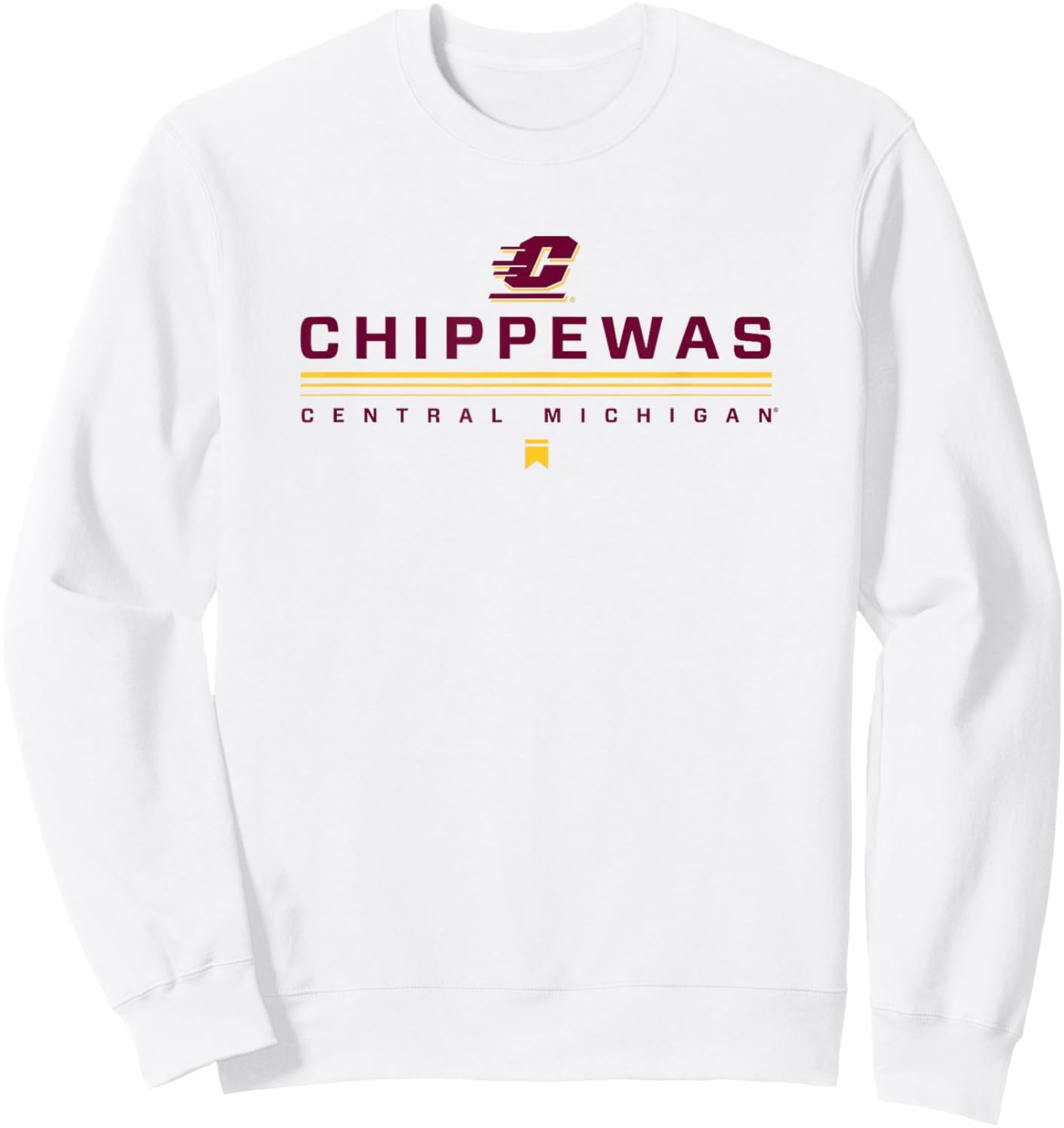 Central Michigan University CMU Chippewas Lines Sweatshirt - Sweatshirt | White