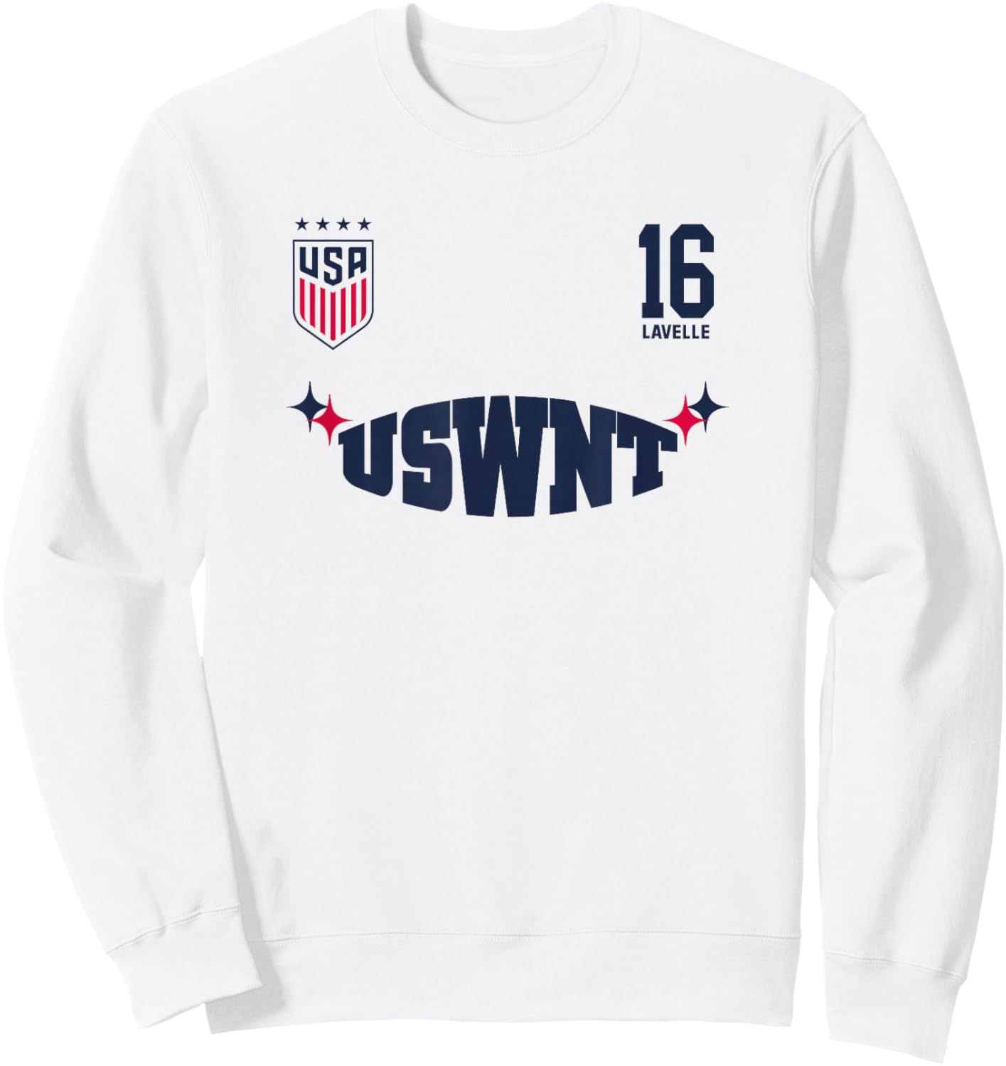 Rose Lavelle 16 White USWNT Officially Licensed Sweatshirt - Sweatshirt | White