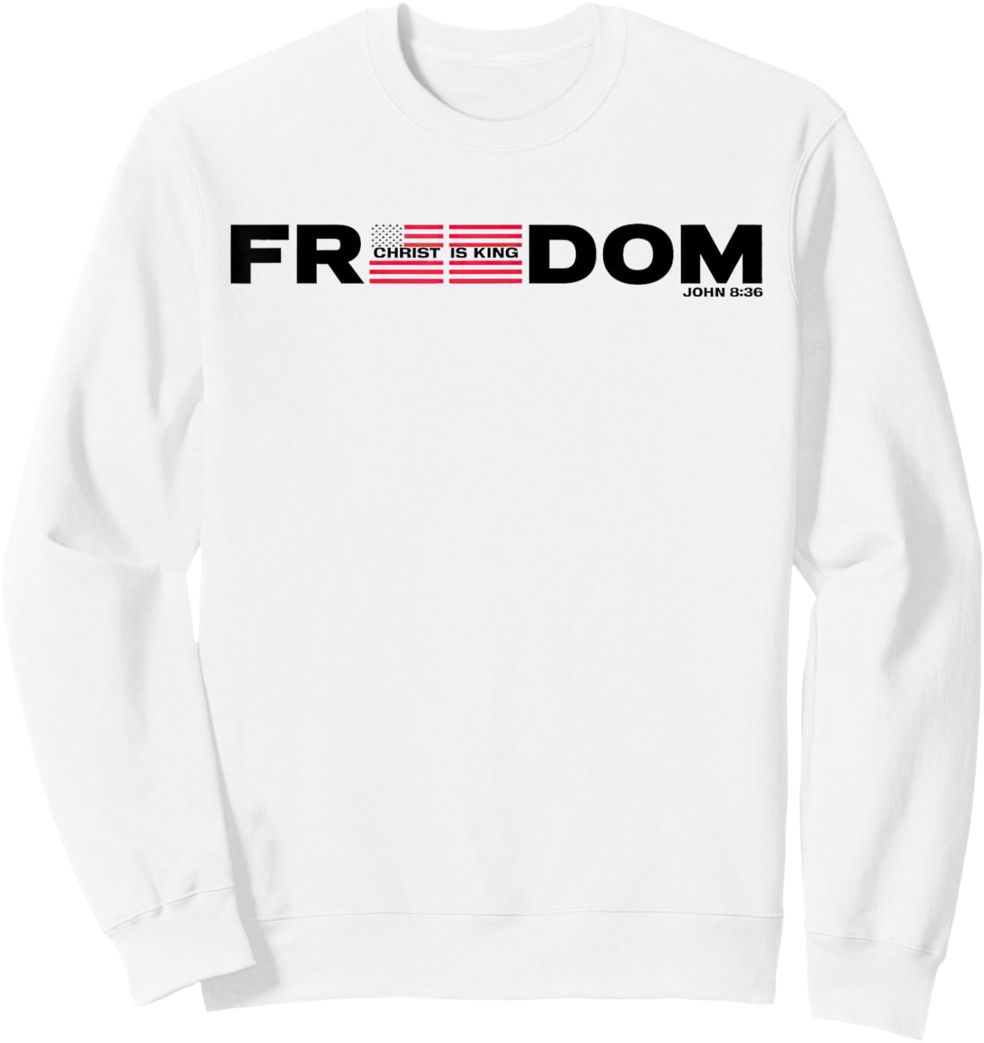 Freedom American Flag Sweatshirt - Sweatshirt | White