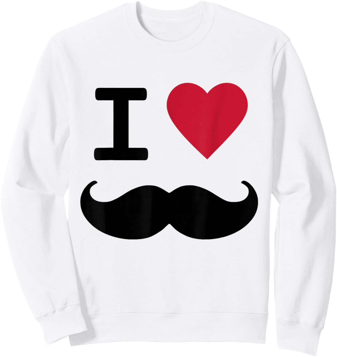 2000s Mustache Sweatshirt - Sweatshirt | White