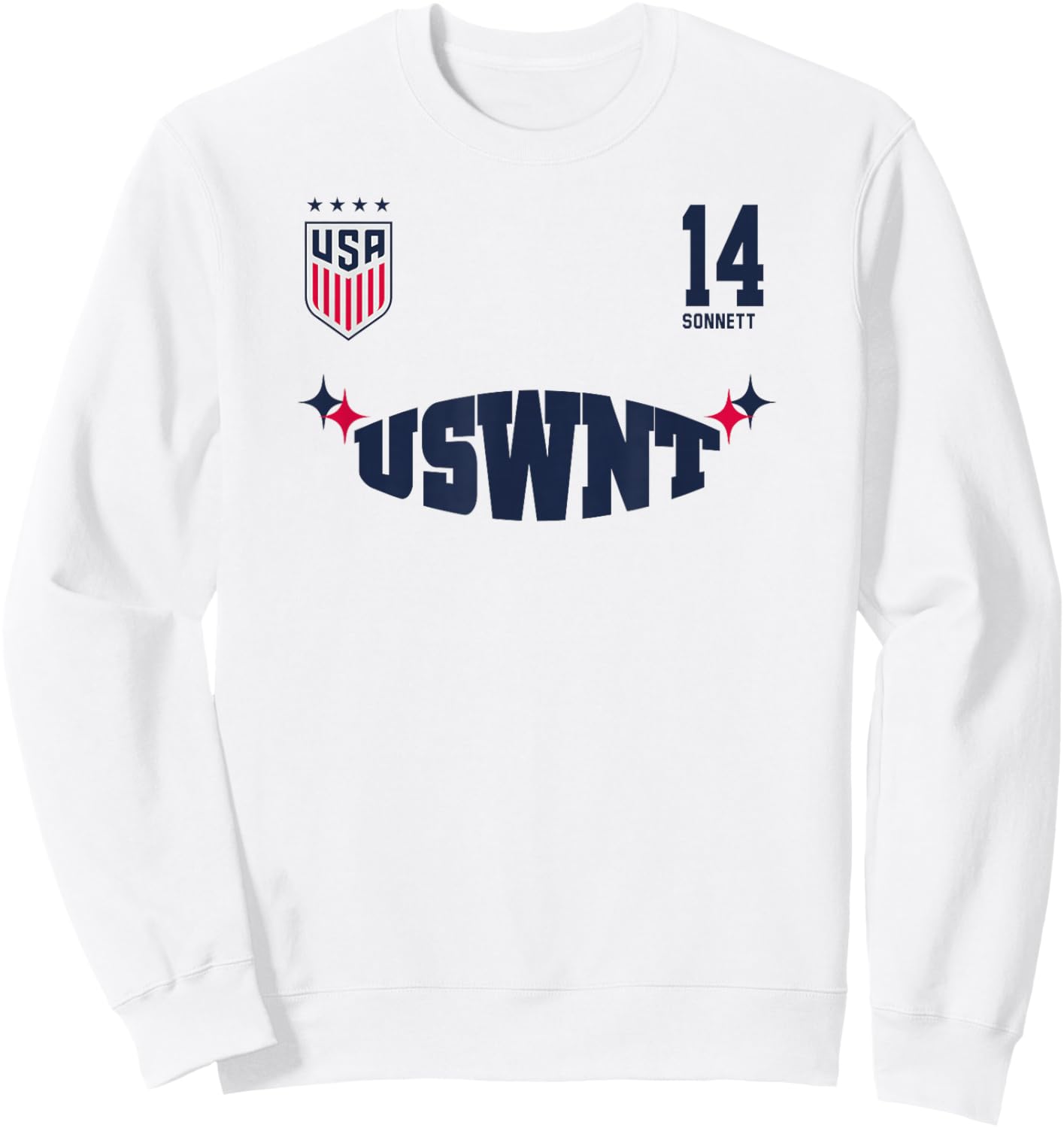 Emily Sonnett 14 White USWNT Officially Licensed Sweatshirt - Sweatshirt | White
