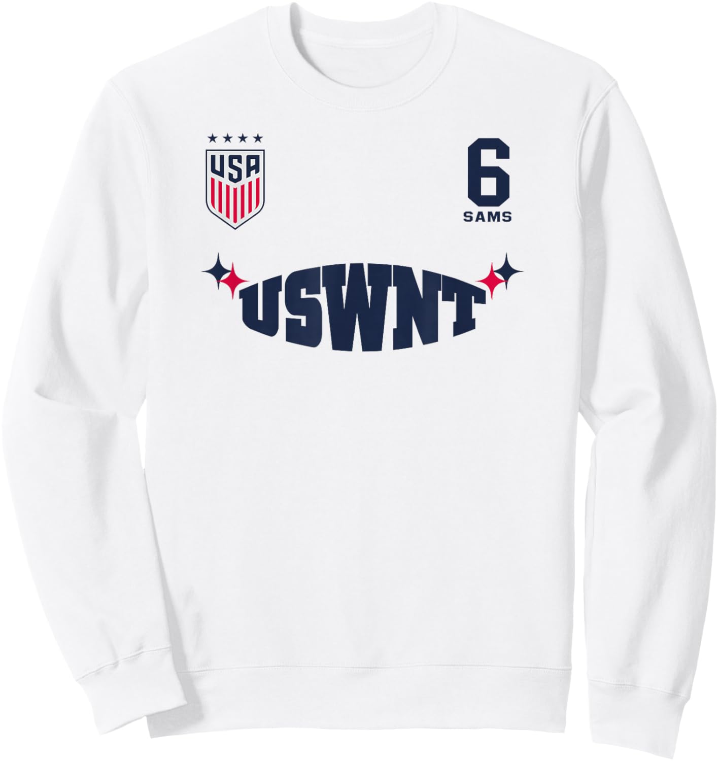 Emily SAMS 6 White USWNT Officially Licensed Sweatshirt - Sweatshirt | White