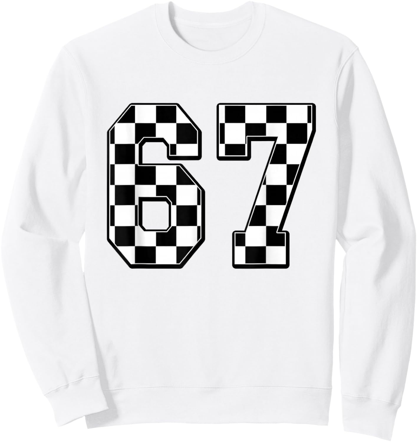 six Seven 67 Meme Number 67 Sweatshirt - Sweatshirt | White