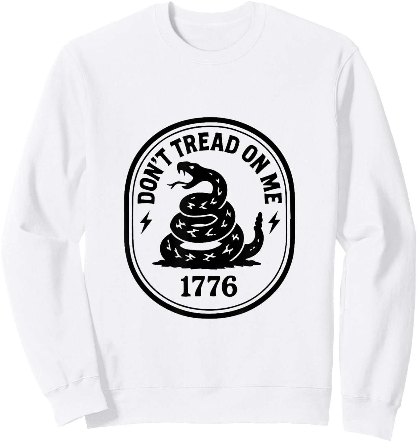 Don’t Tread On Me 1776 Snake Patriotic Retro USA Design Sweatshirt - Sweatshirt | White