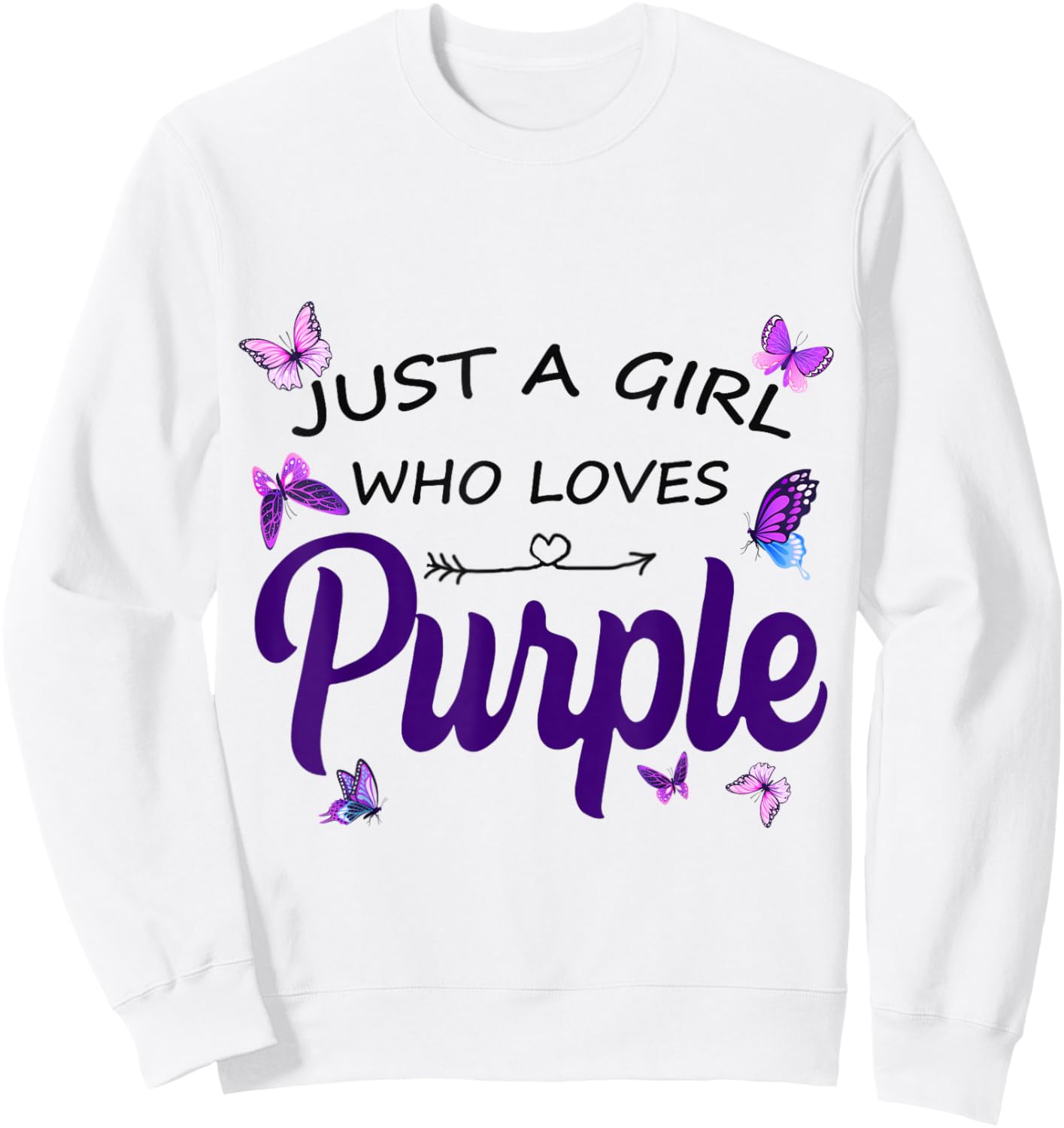 JUST A Girl WHO Loves Purple Sweatshirt - Sweatshirt | White