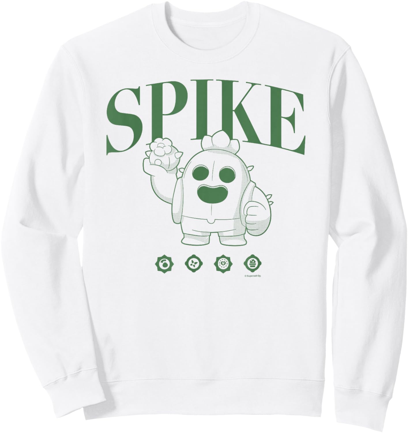 Brawl Stars Spike The Legendary Brawler Line Art Portrait Sweatshirt - Sweatshirt | White