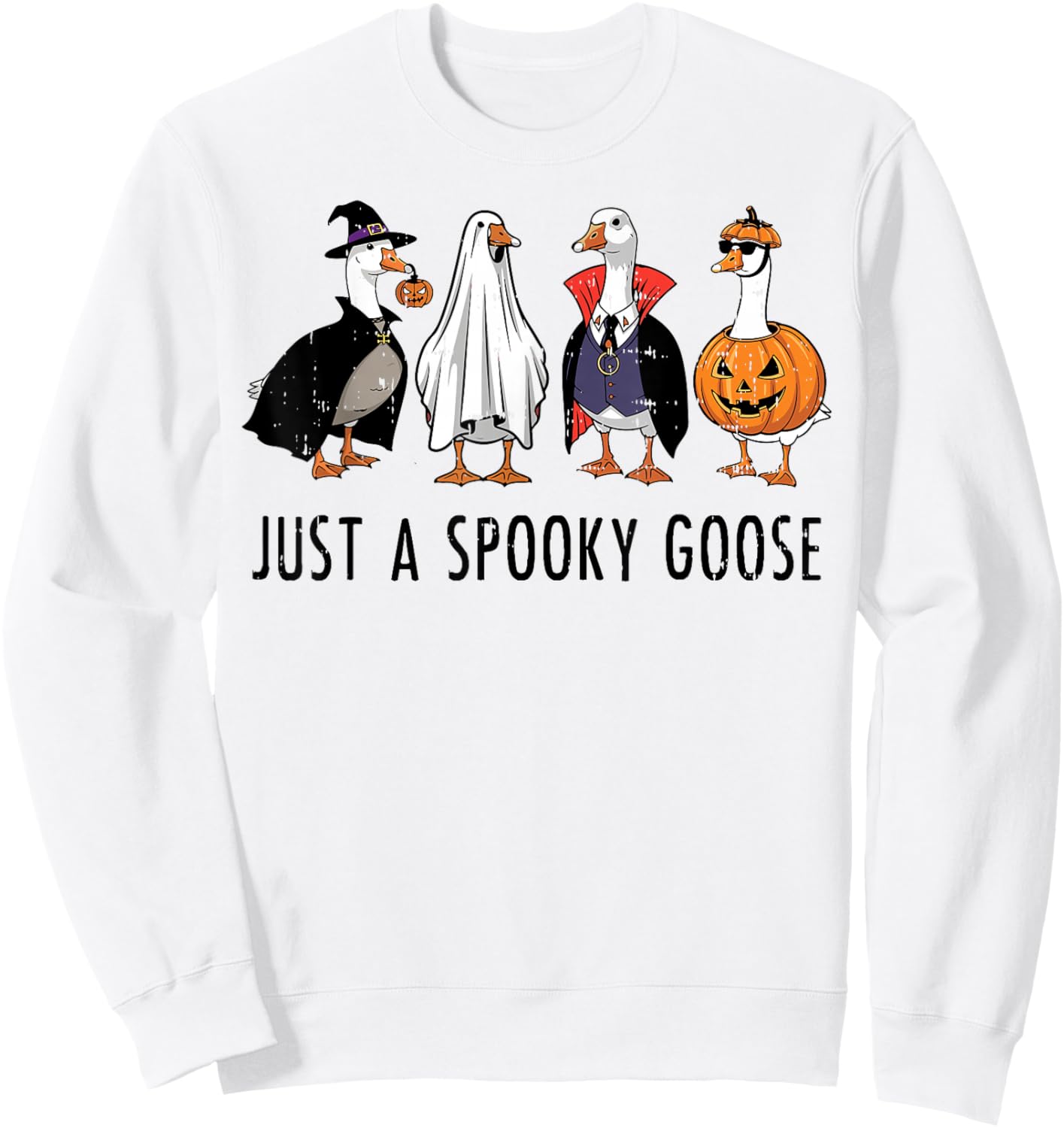 Halloween Just A Spooky Goose Funny Costume Men Women Kids Sweatshirt - Sweatshirt | White