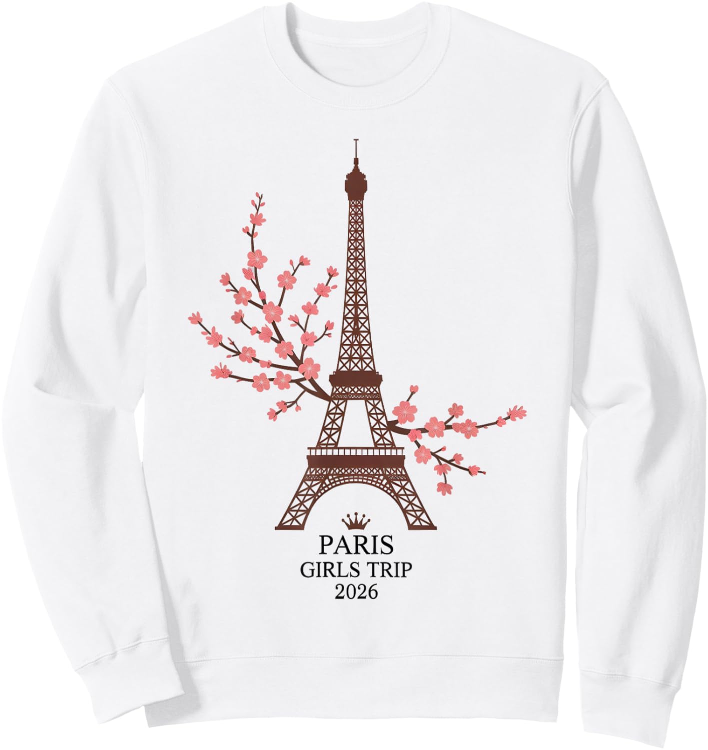 Vintage Paris Girls Trip 2026 Flight Fabulous Vacay Matching Sweatshirt - Sweatshirt | White