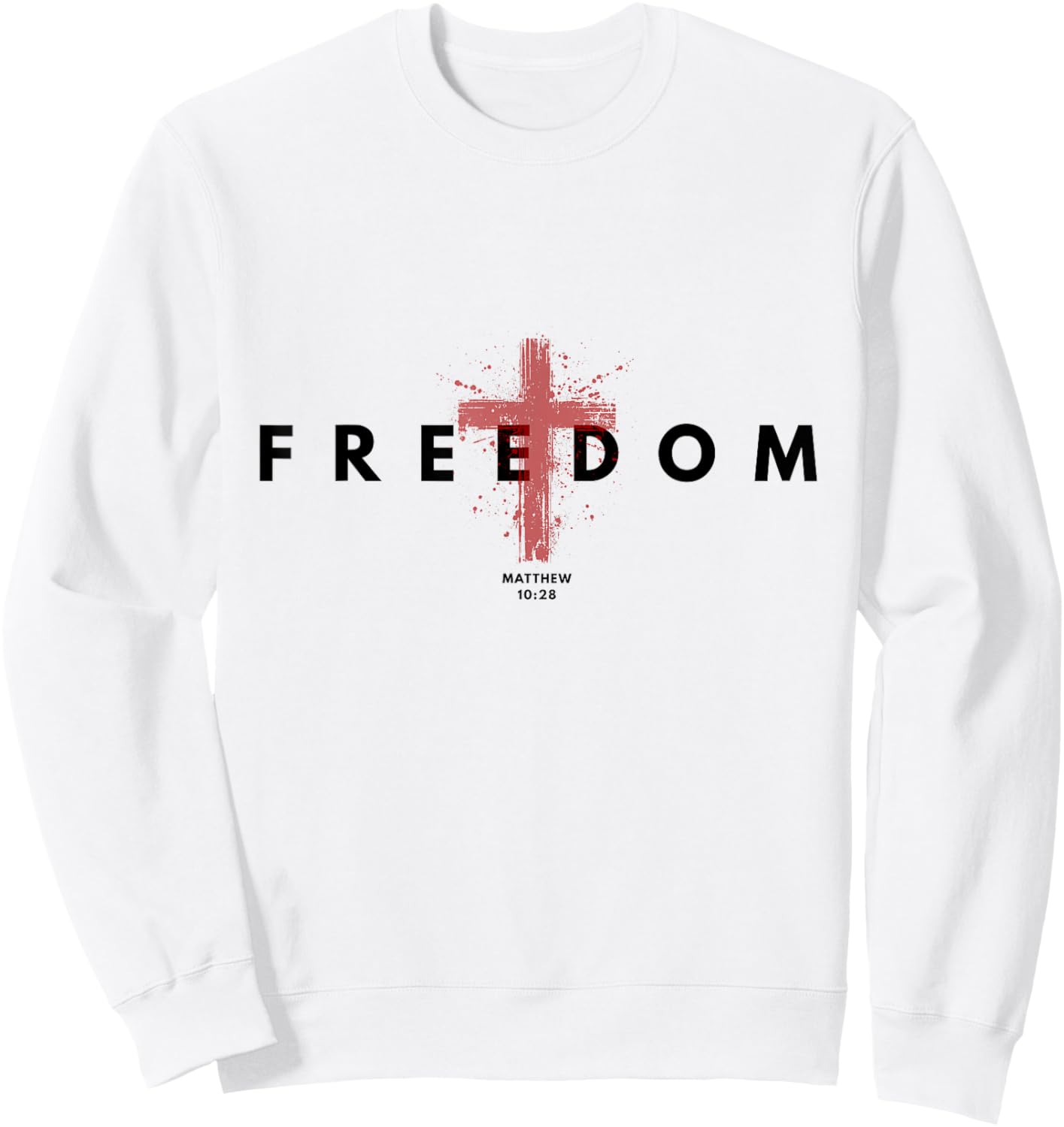Freedom American Patriotic with Cross 1st Amendment Sweatshirt - Sweatshirt | White