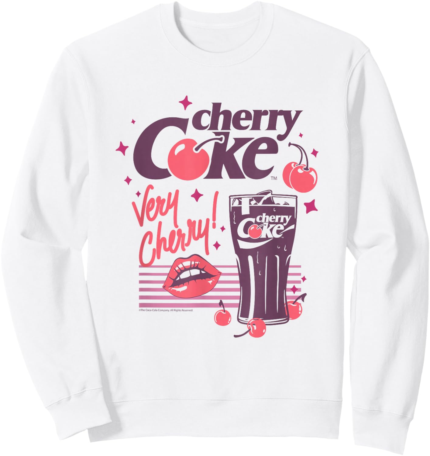 Coca-Cola Cherry Coke Lips Very Cherry Vintage Sweatshirt - Sweatshirt | White