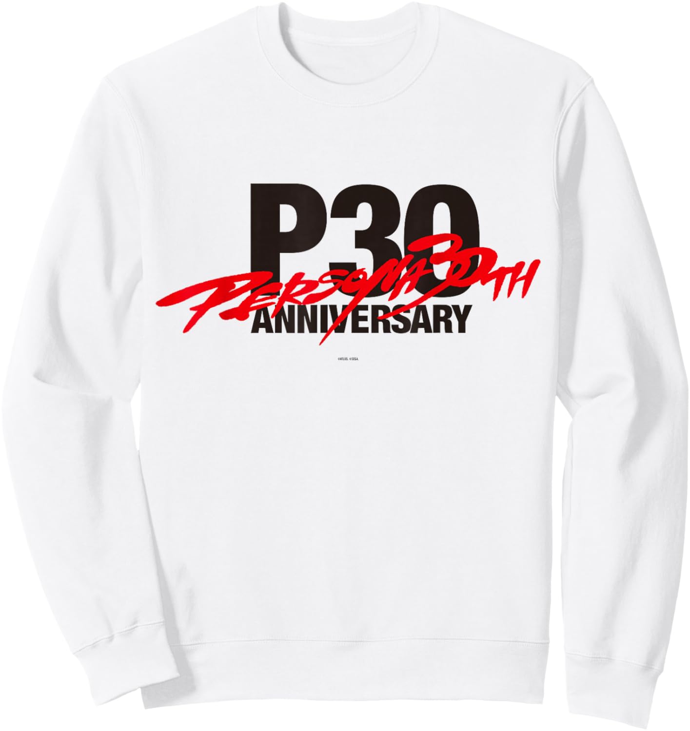 Persona 30th Anniversary Black Logo ATLUS Sweatshirt - Sweatshirt | White