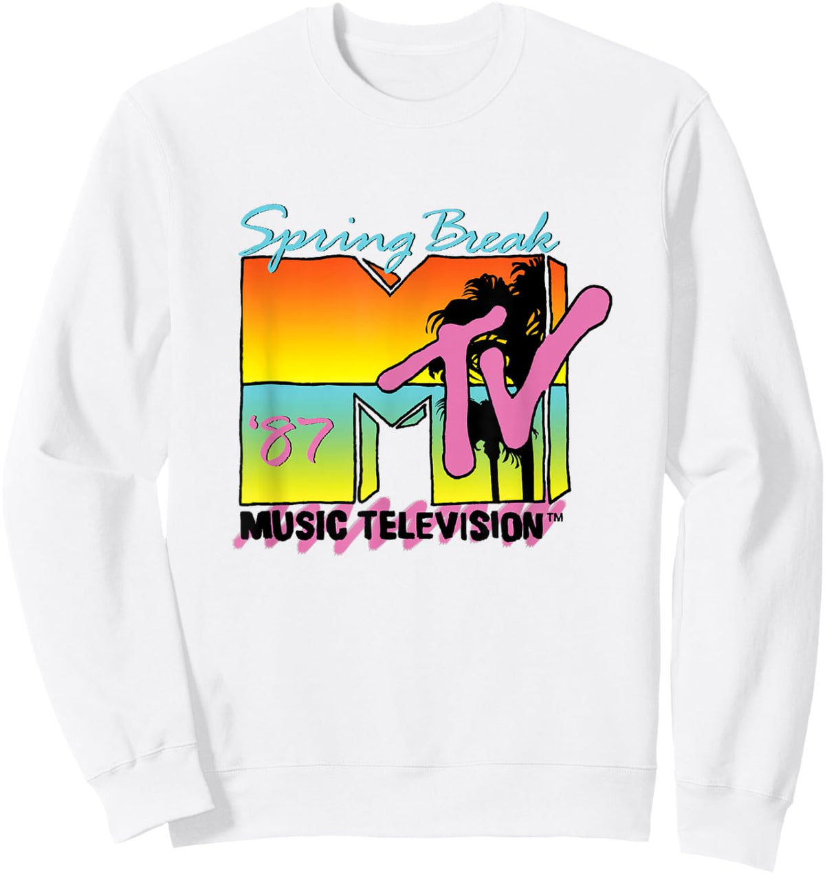 Classic MTV Logo Spring Break 87' Sweatshirt - Sweatshirt | White
