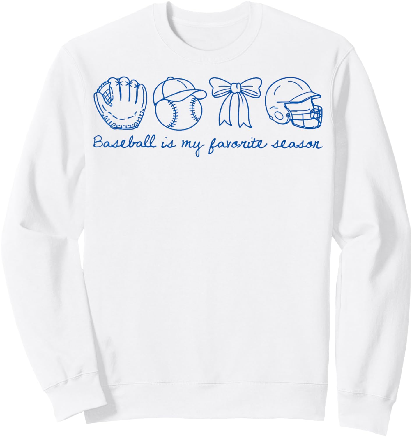 Baseball is My Favorite Season Coquette Bow Women Girls Sweatshirt - Sweatshirt | White