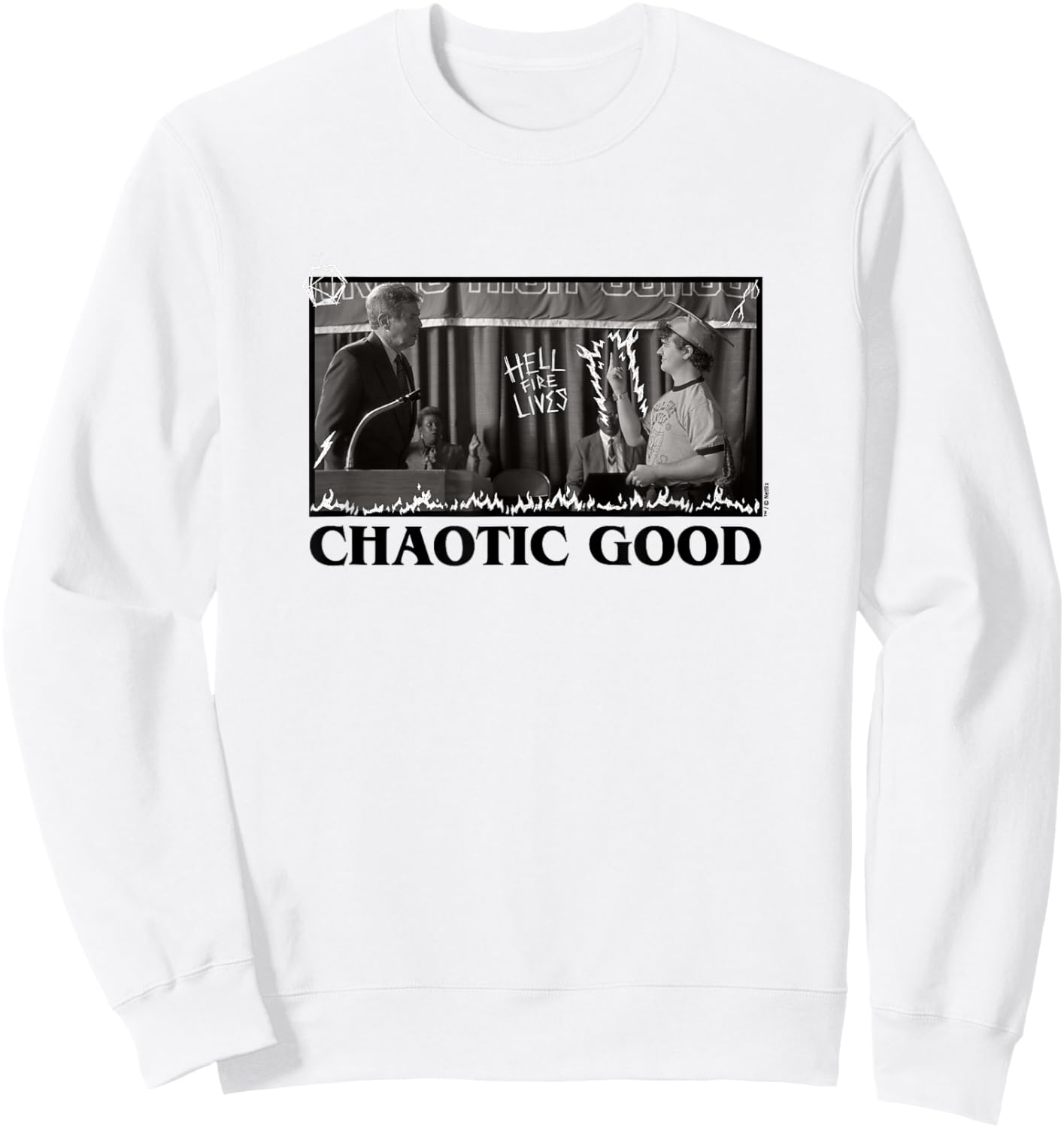 Stranger Things Chaotic Good Graduation Officially Licensed Sweatshirt - Sweatshirt | White