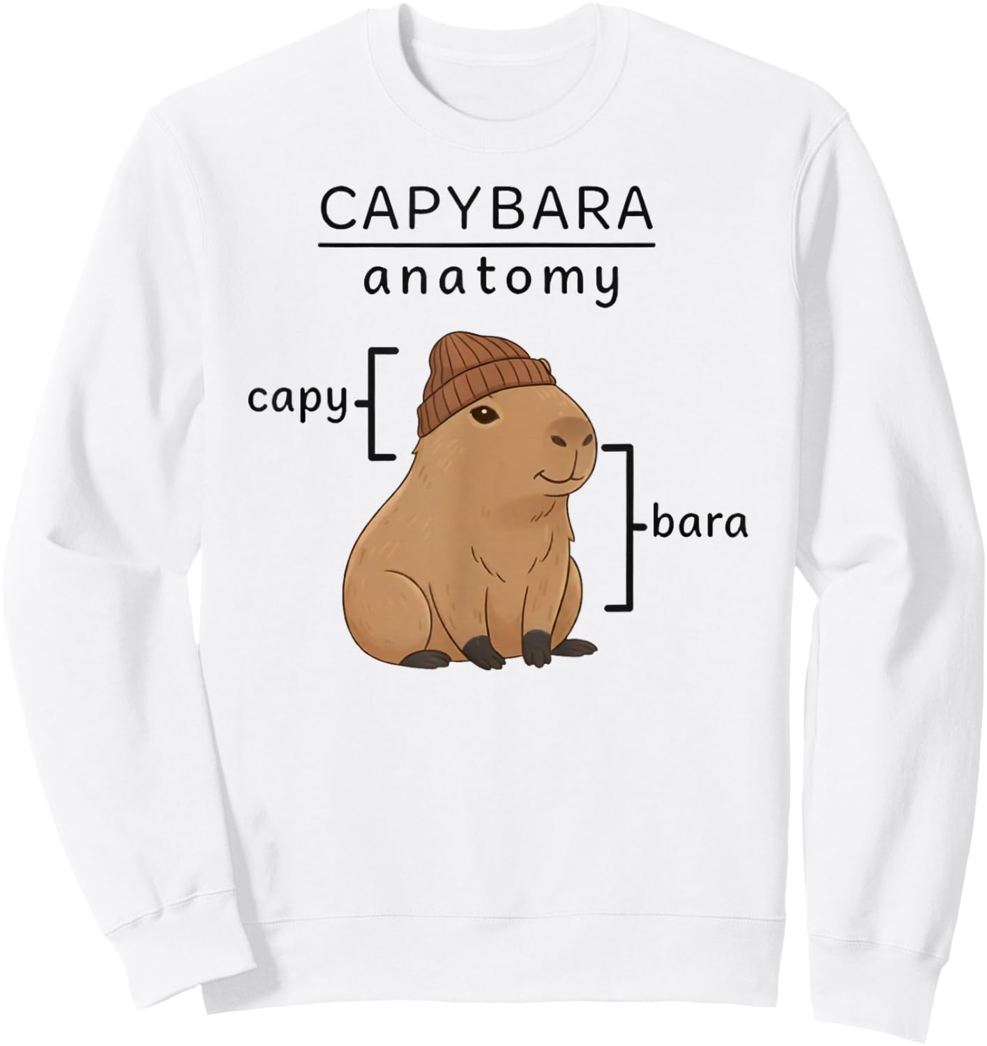 Funny Capybara Anatomy Zoo Boys Girls Kids Sweatshirt - Sweatshirt | White