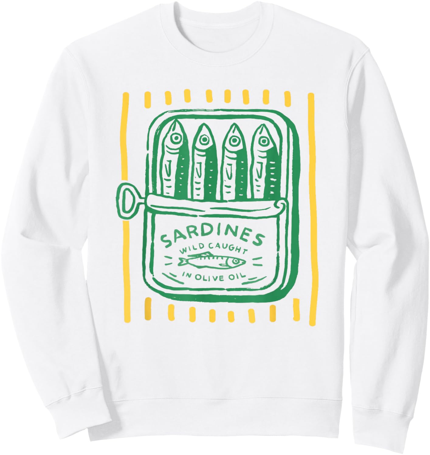 Les Sardines Fisherman Aesthetic Coastal Sardine Tinned Fish Sweatshirt - Sweatshirt | White