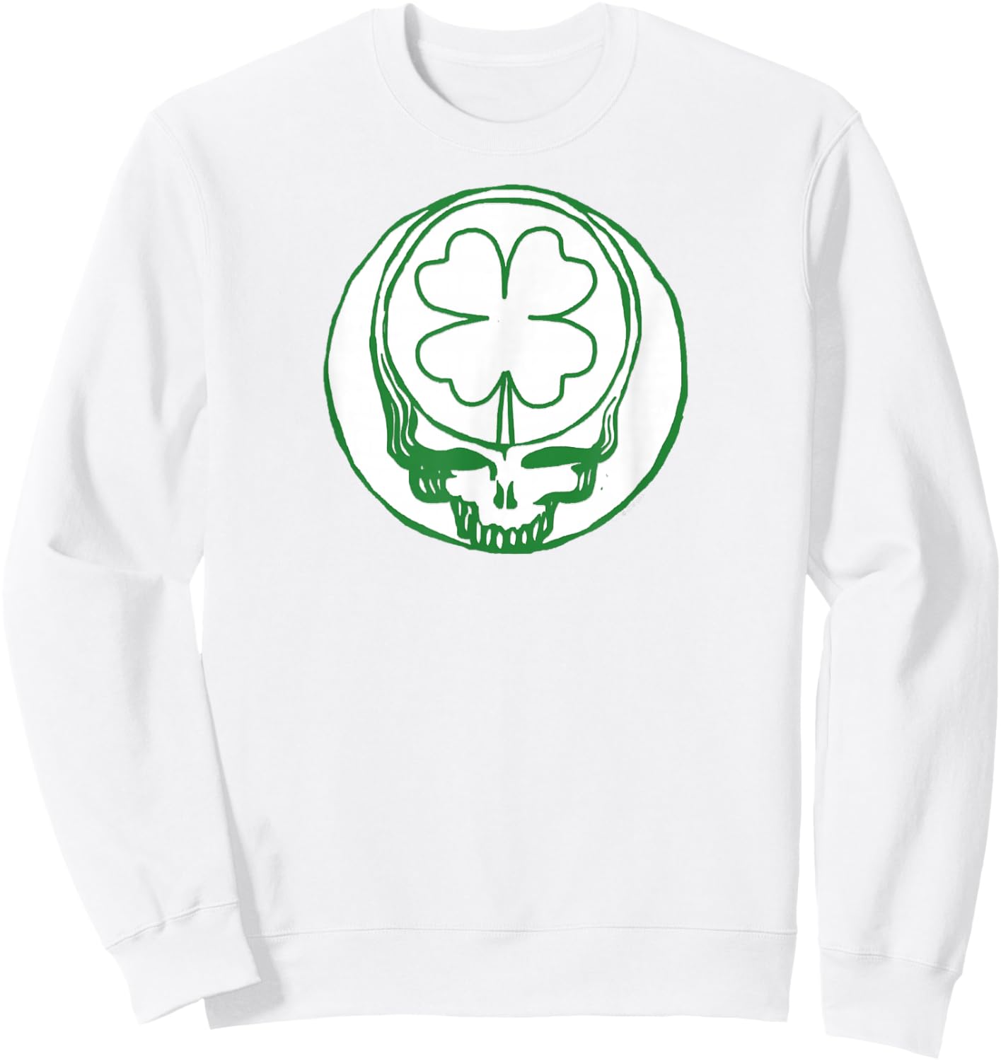 Grateful Dead Steal Your Face Four Leaf Clover Vintage Band Sweatshirt - Sweatshirt | White