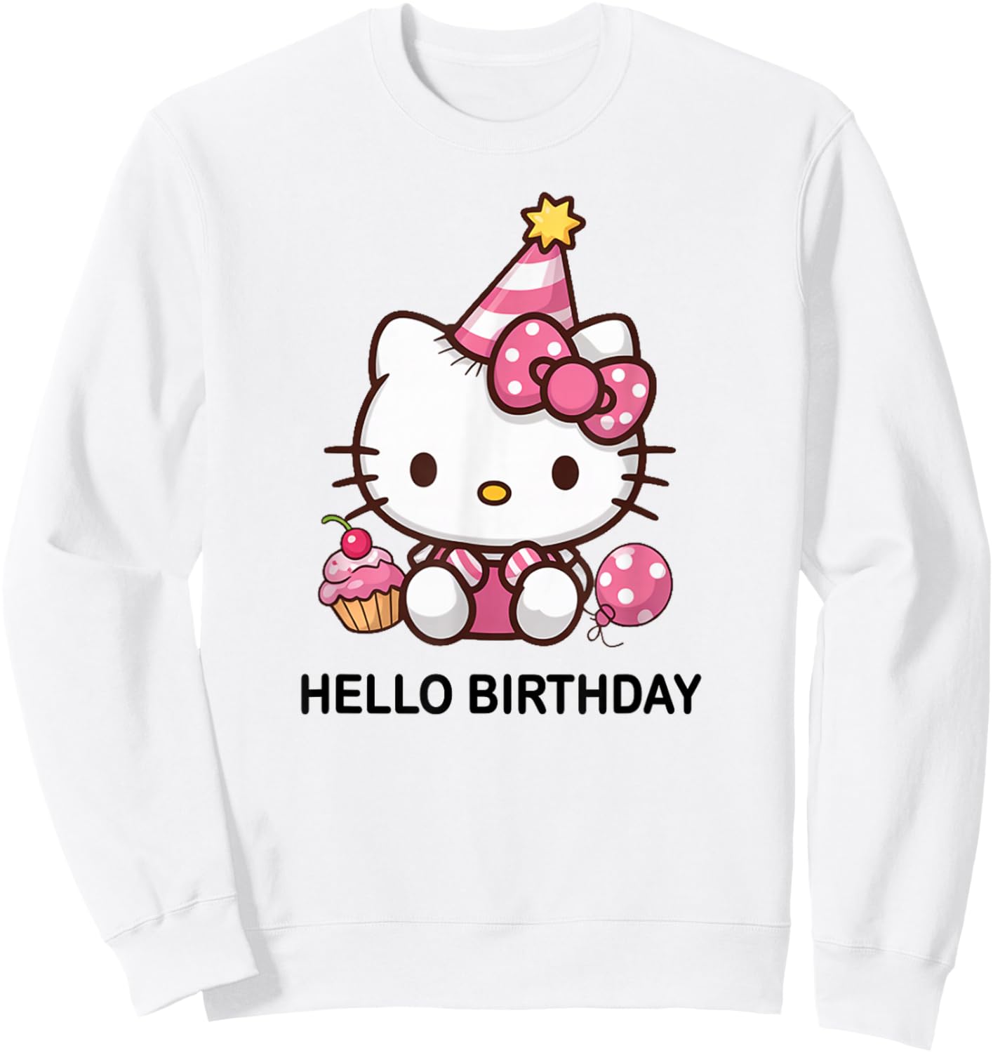 Kitty Birthday Party for Kids Cute Cat Birthday for Girl Sweatshirt - Sweatshirt | White
