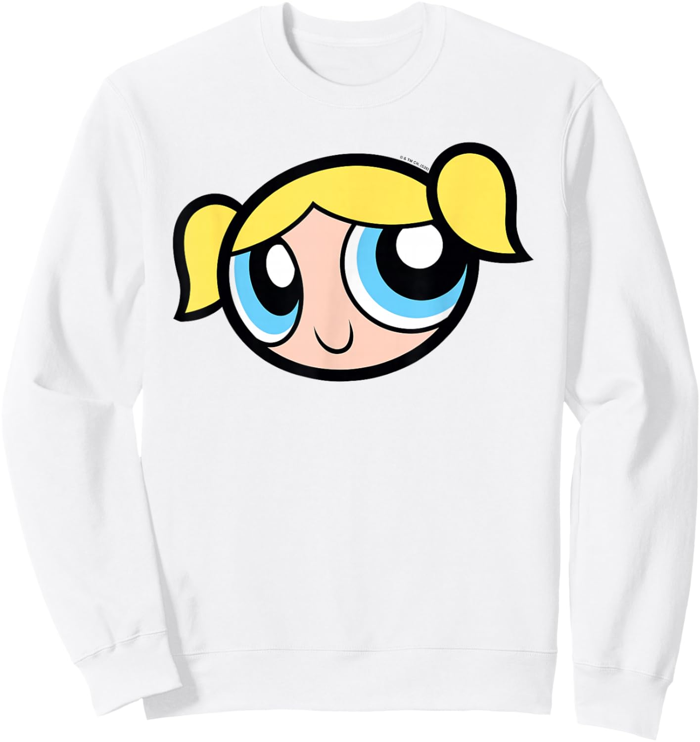 Powerpuff Girls Bubbles Portrait Easy Costume Y2K Cartoon Sweatshirt - Sweatshirt | White