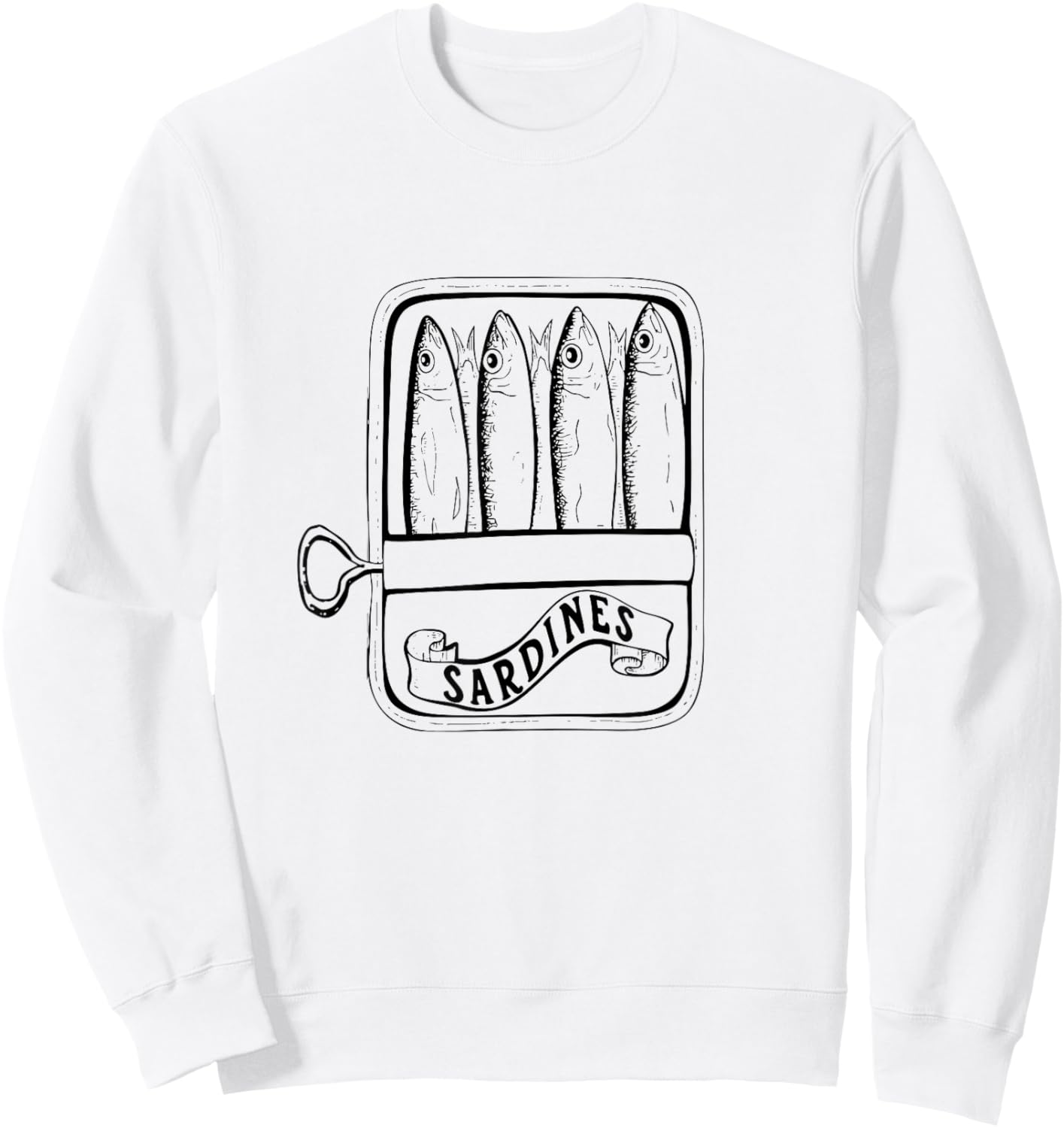I Love Sardines Fun Retro Fish Design Sweatshirt - Sweatshirt | White