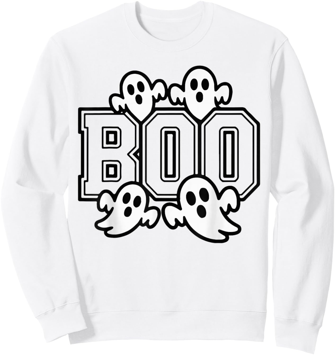 Funny Boo Ghost Costume Spooky Season Graphic Halloween Sweatshirt - Sweatshirt | White