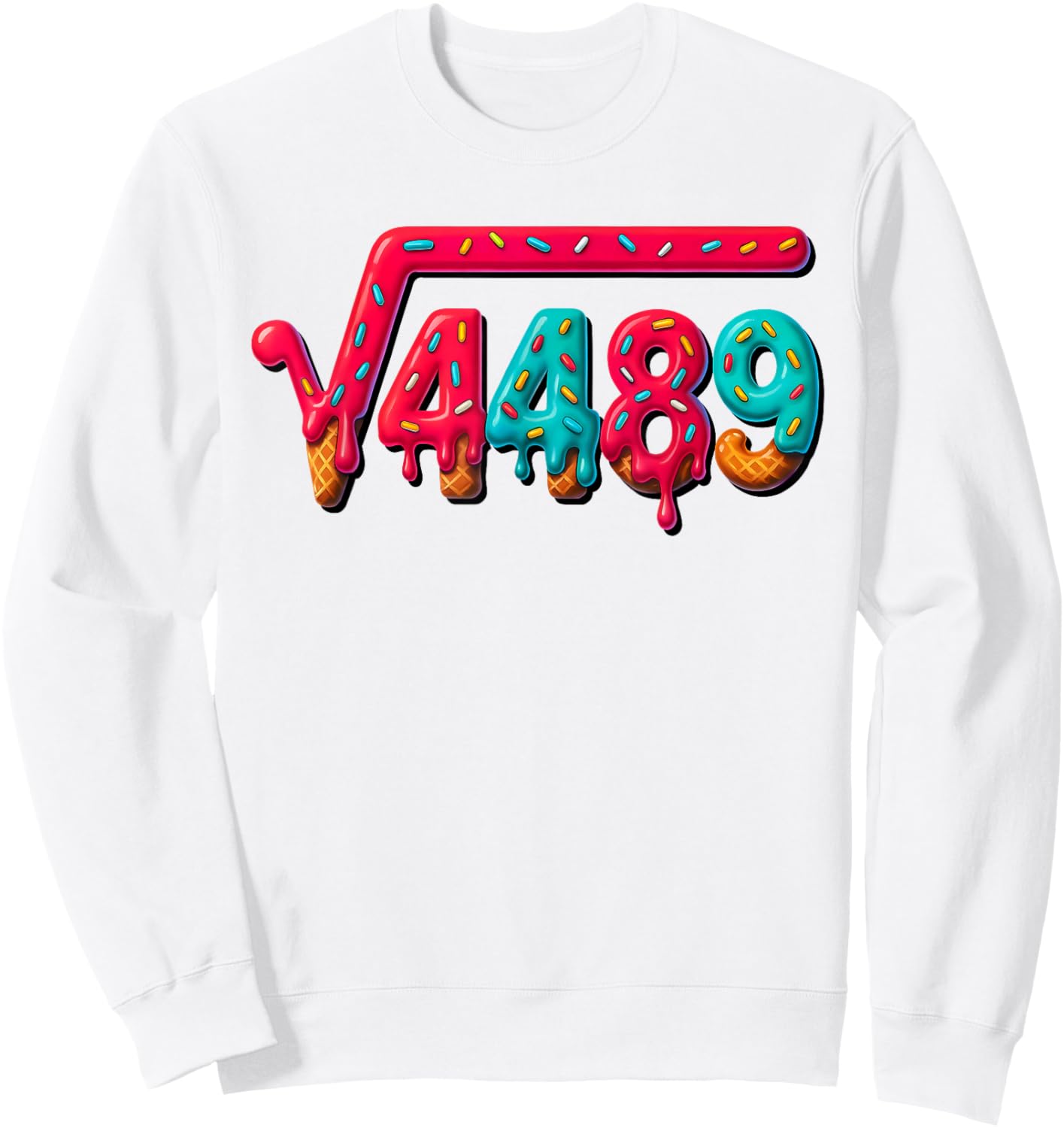 67 Meme Ice Cream Drip Square Root 4489 Gen Alpha Math Lover Sweatshirt - Sweatshirt | White