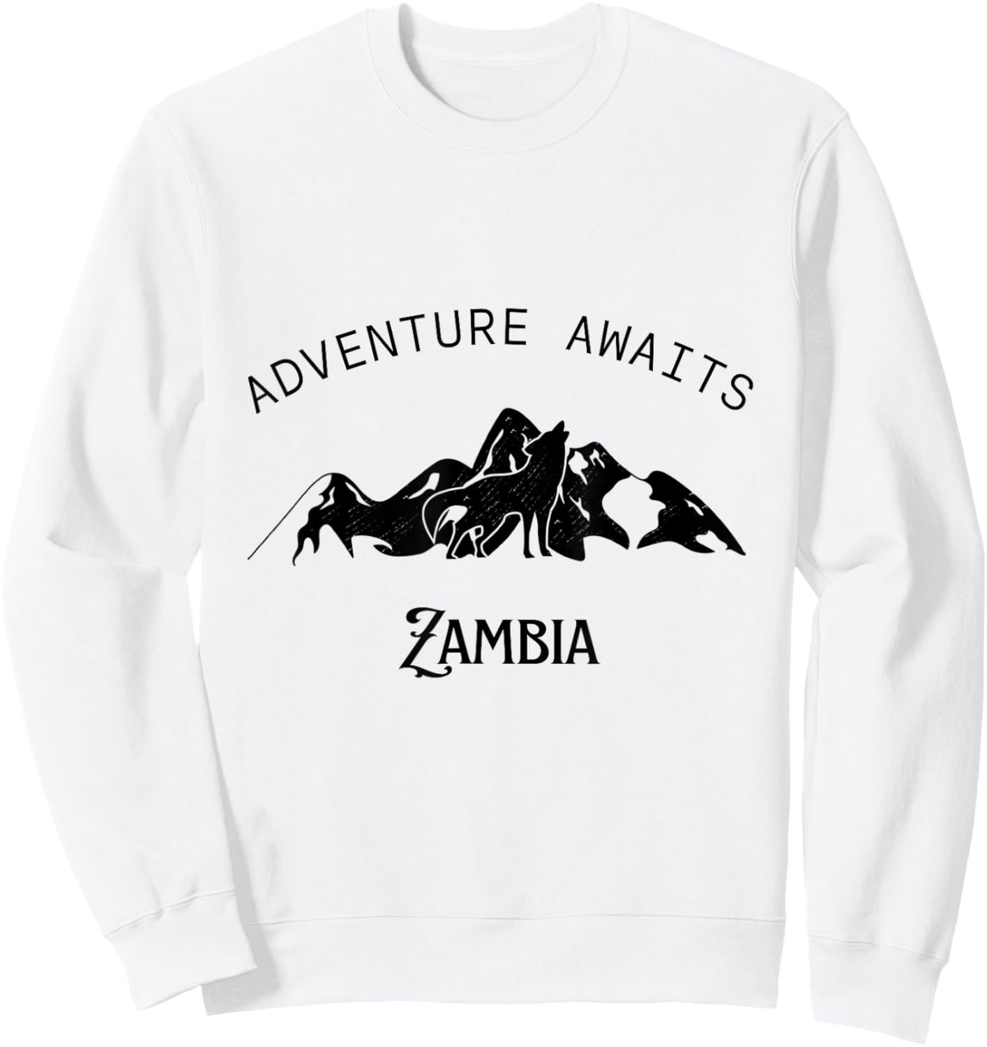 Adventure Awaits Vacation Travel Zambia Sweatshirt - Sweatshirt | White