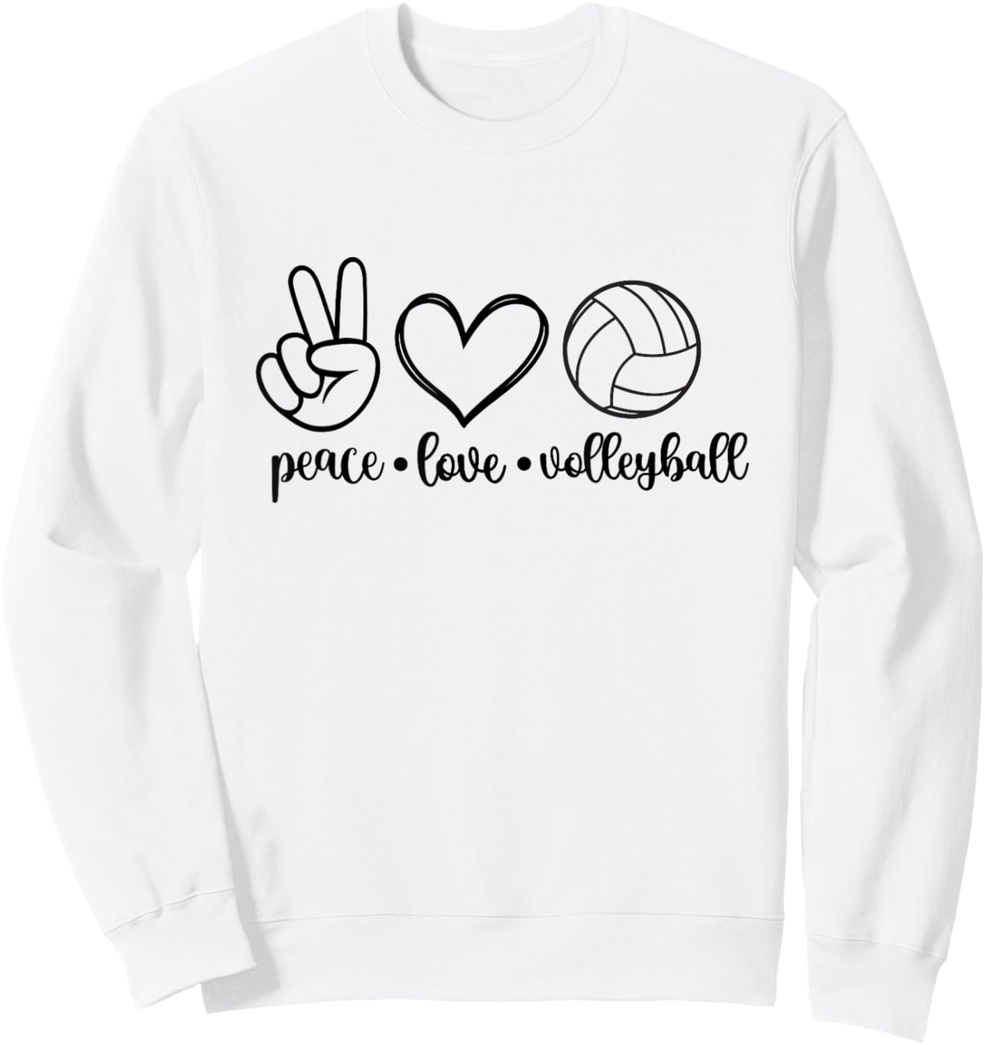 Peace, Love, Volleyball, Sports and Games Sweatshirt - Sweatshirt | White