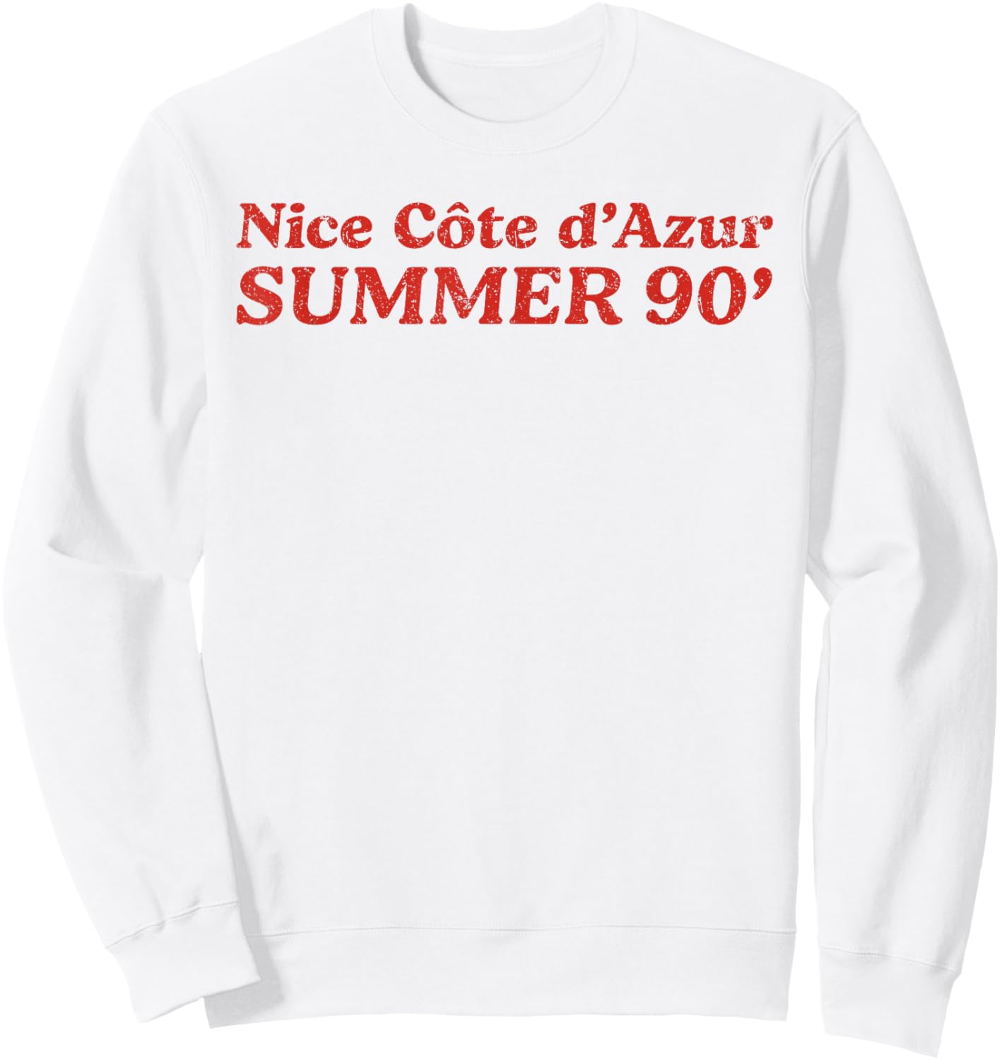 Nice Cote d Azur Summer 90s French Riviera Retro Vacation Sweatshirt - Sweatshirt | White