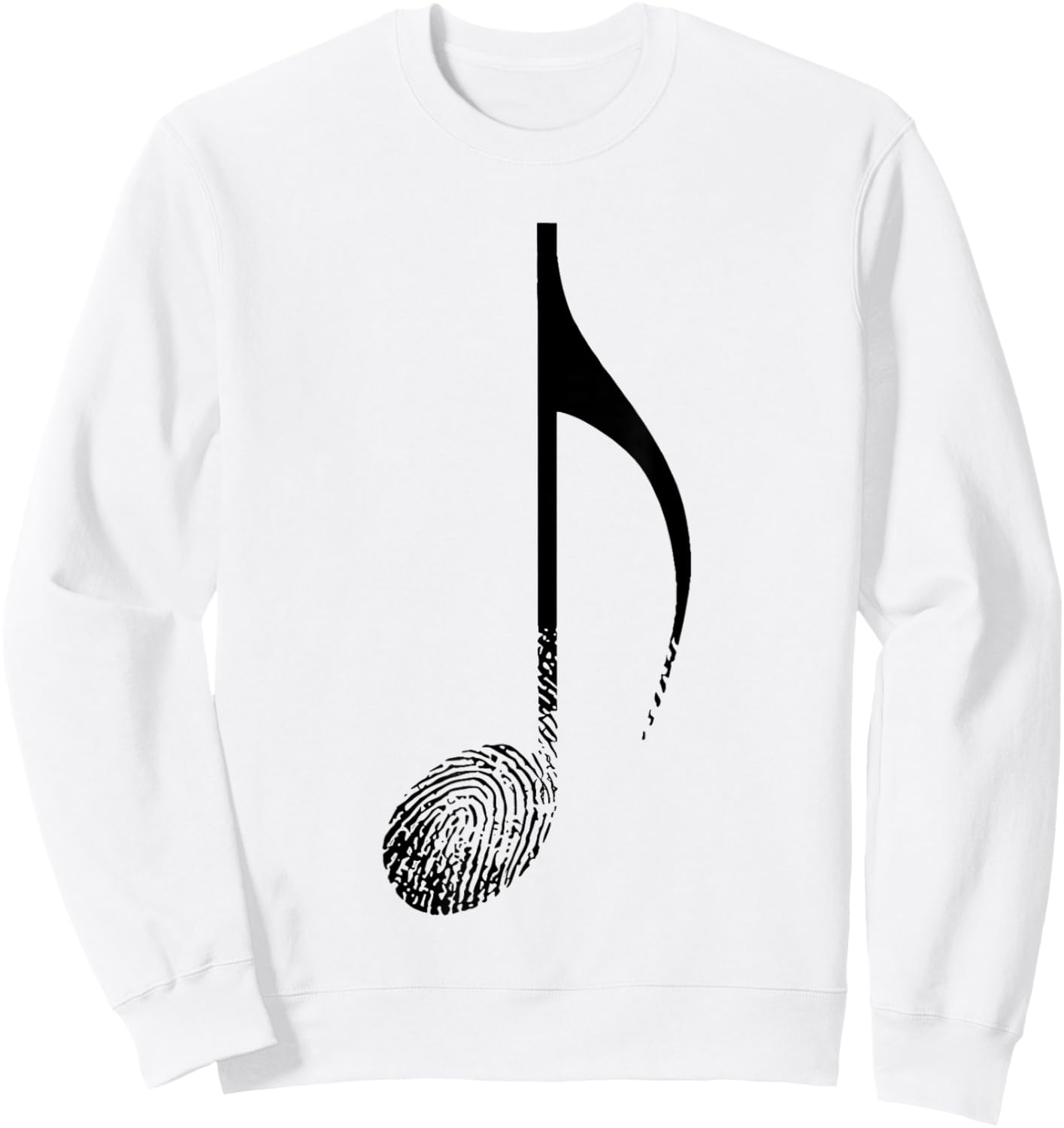 Men's Music Note Fingerprint Art Print Sweatshirt - Sweatshirt | White