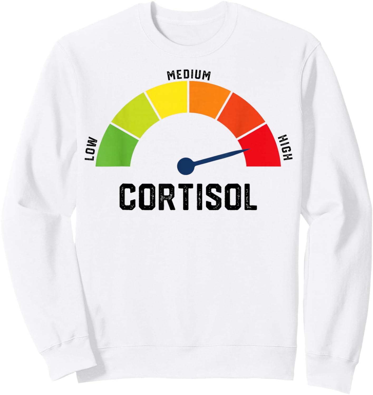 Funny High Cortisol Levels Meme Sweatshirt - Sweatshirt | White