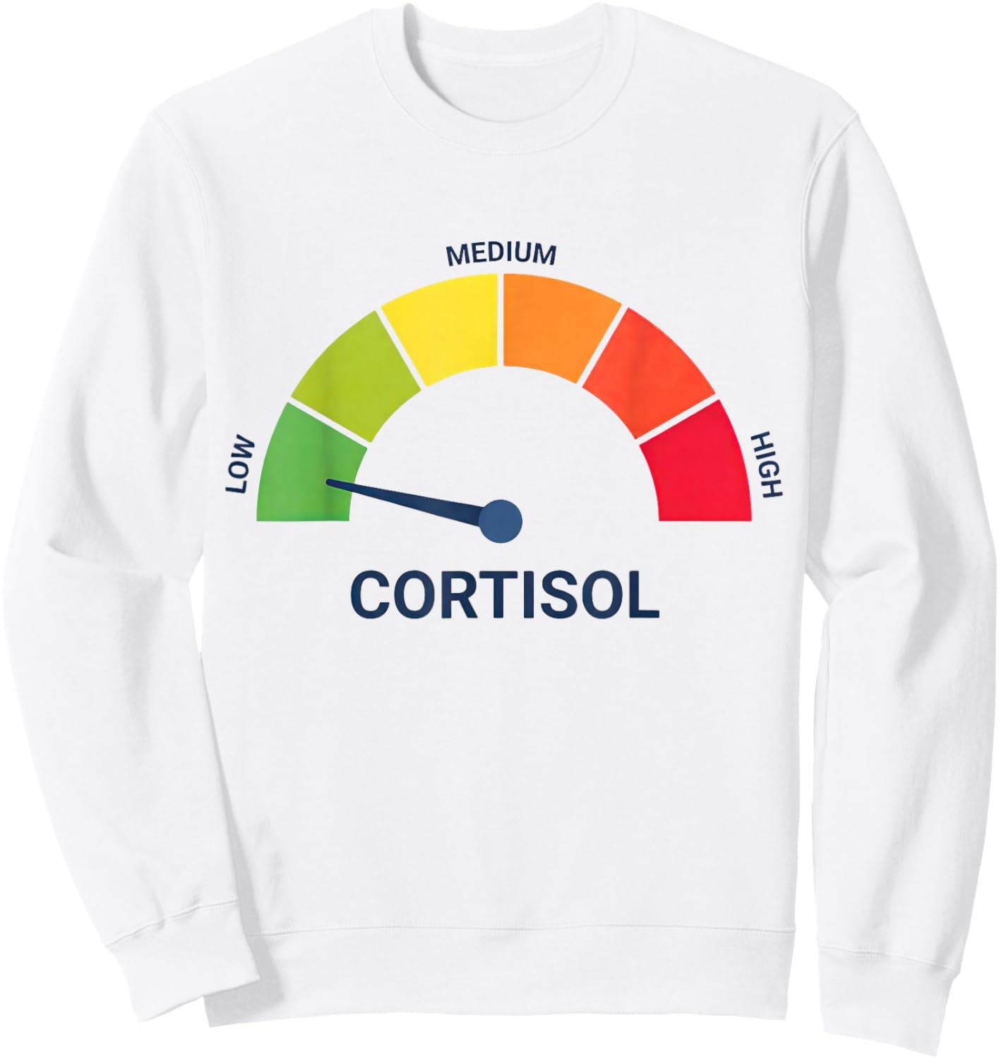 Funny Low Cortisol Levels v Meme Sweatshirt - Sweatshirt | White