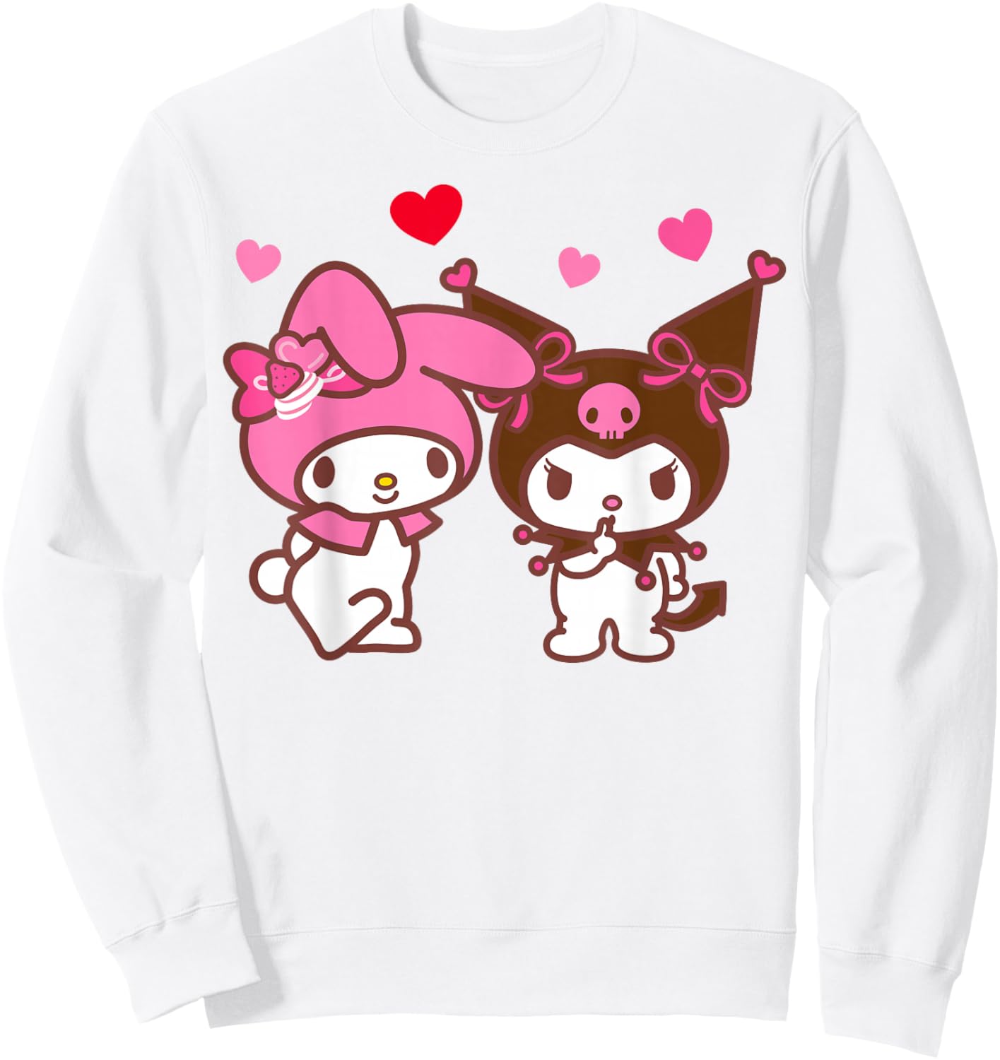 Hello Kitty Valentine's Day My Melody and Kuromi Hearts Sweatshirt - Sweatshirt | White